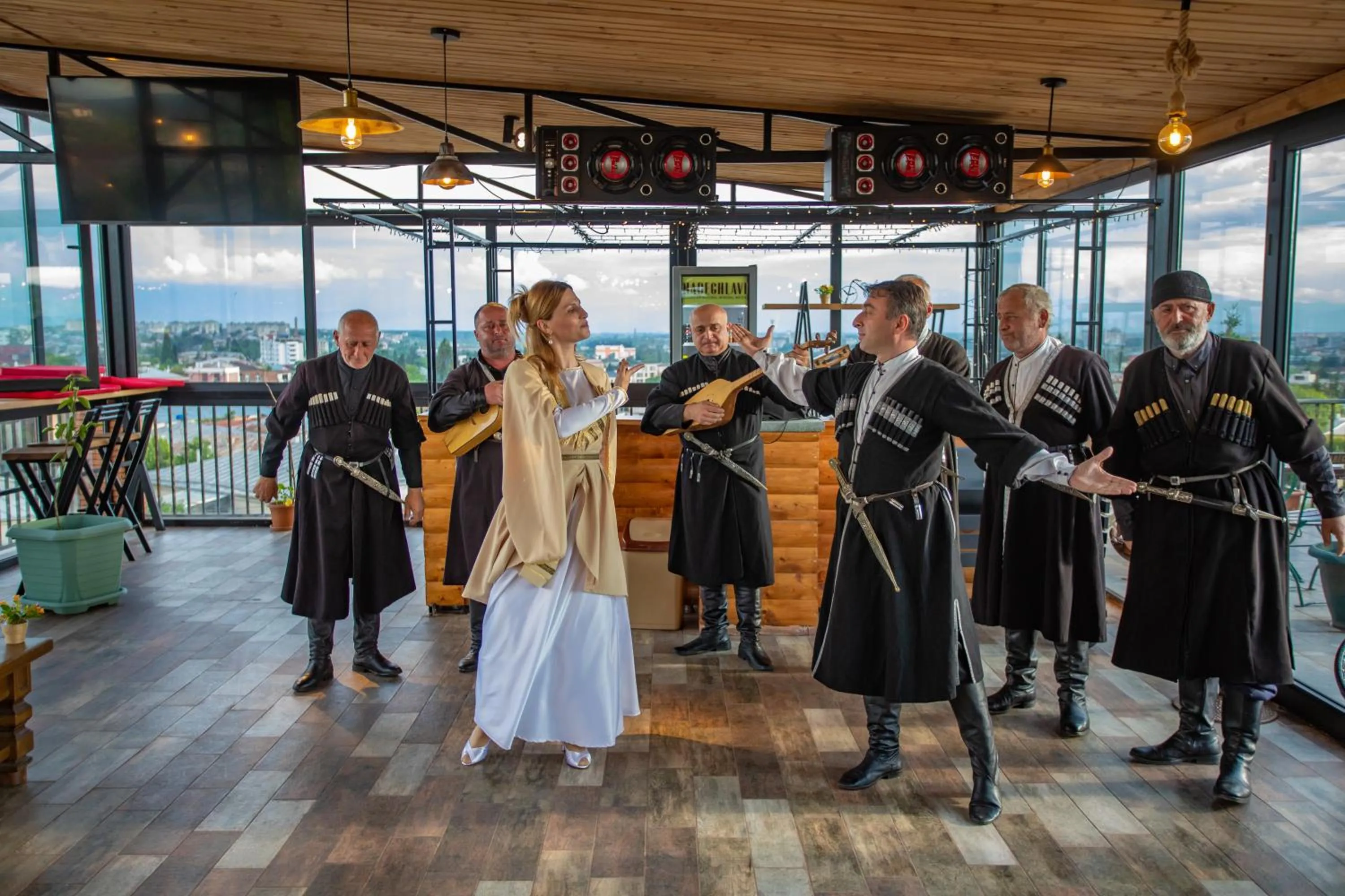 People in Hotel Terrace Kutaisi