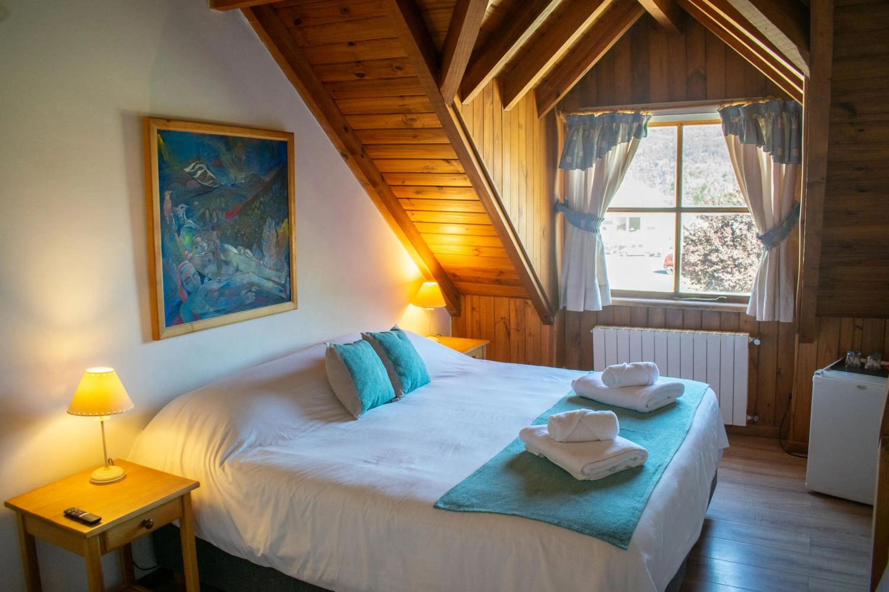 Bed in Hosteria y Cabañas Posada Quinen