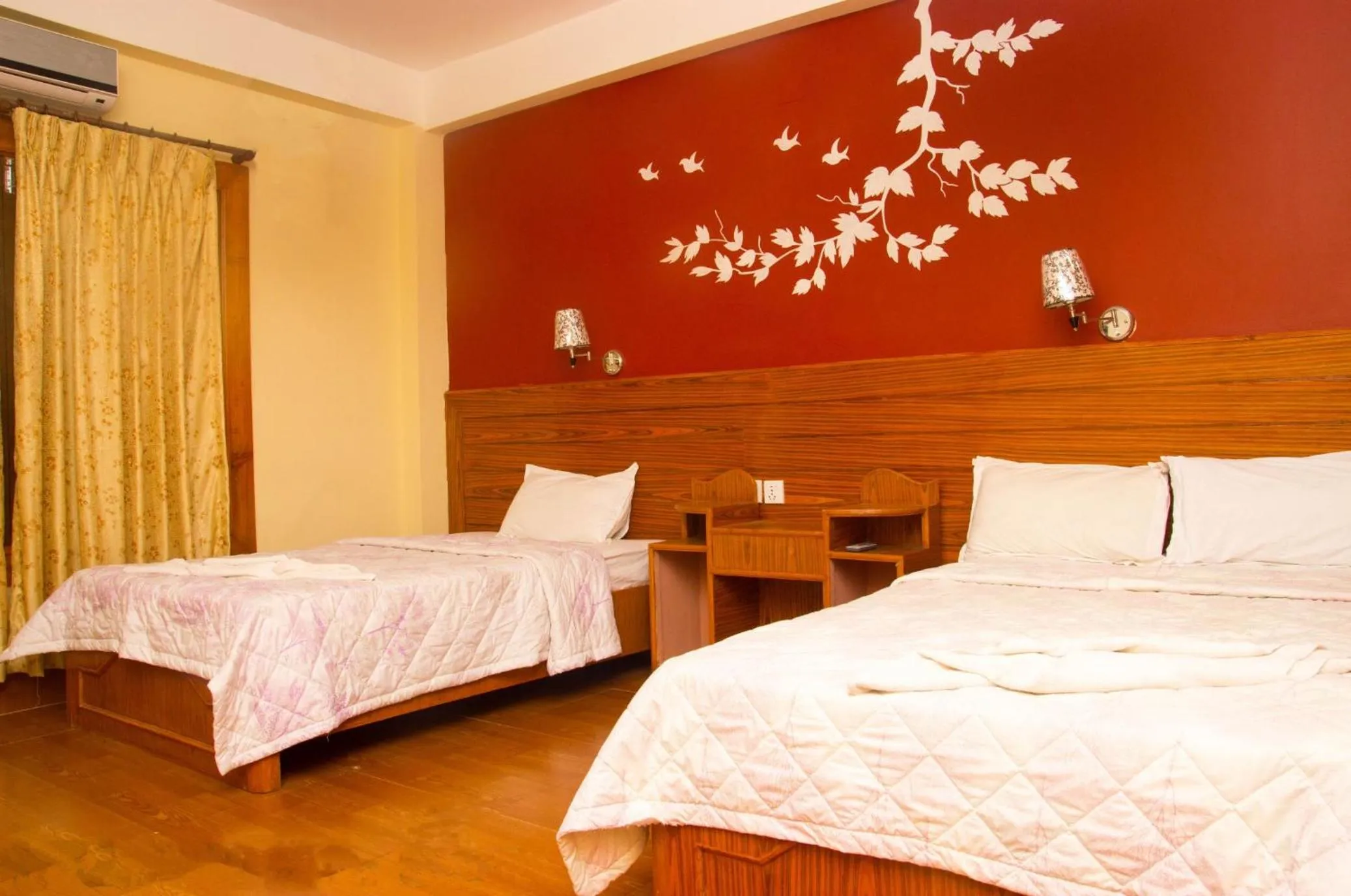 Bedroom, Bed in Chitwan Forest Resort with swimming pool , Chitwan National Park