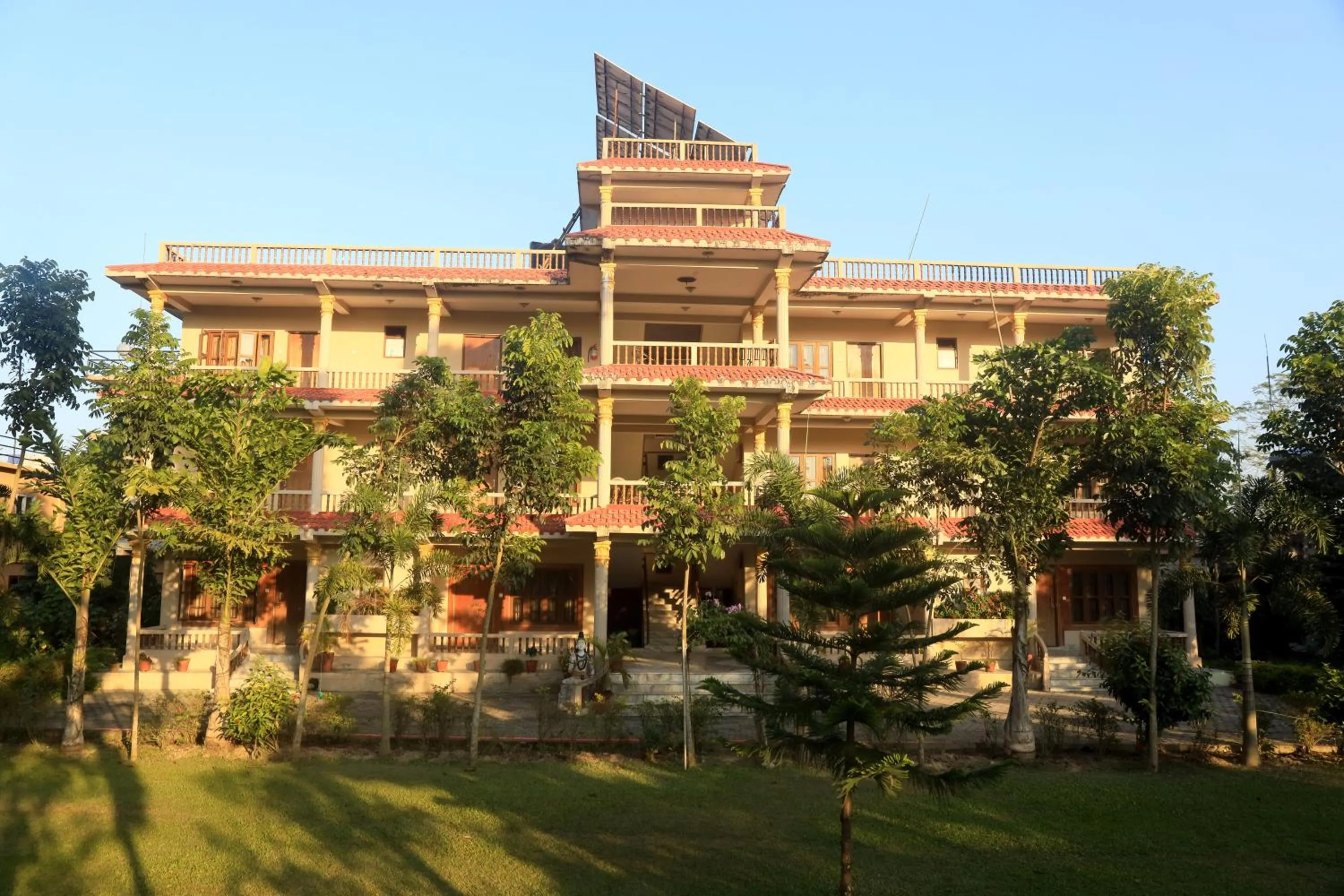 Natural landscape in Chitwan Forest Resort with swimming pool , Chitwan National Park