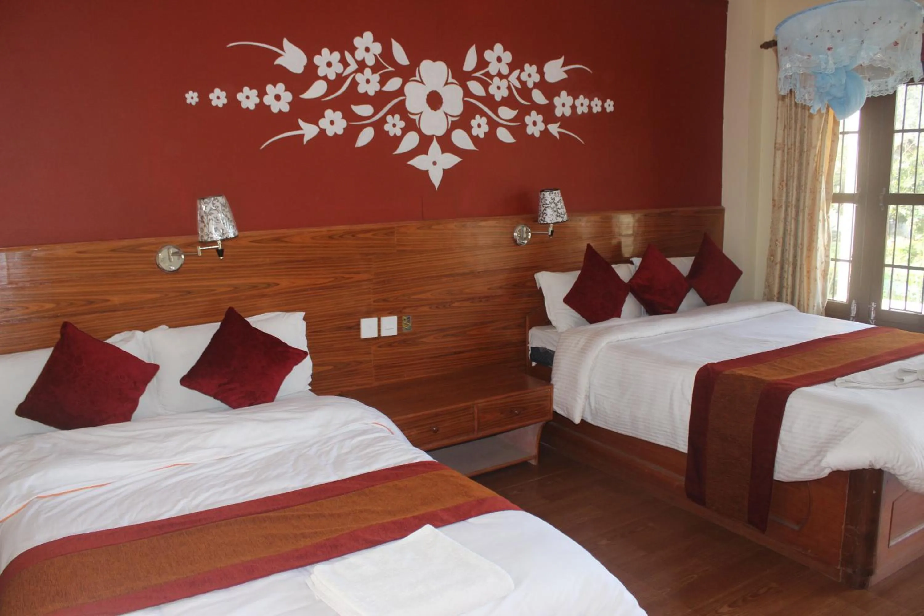 Bedroom, Bed in Chitwan Forest Resort with swimming pool , Chitwan National Park