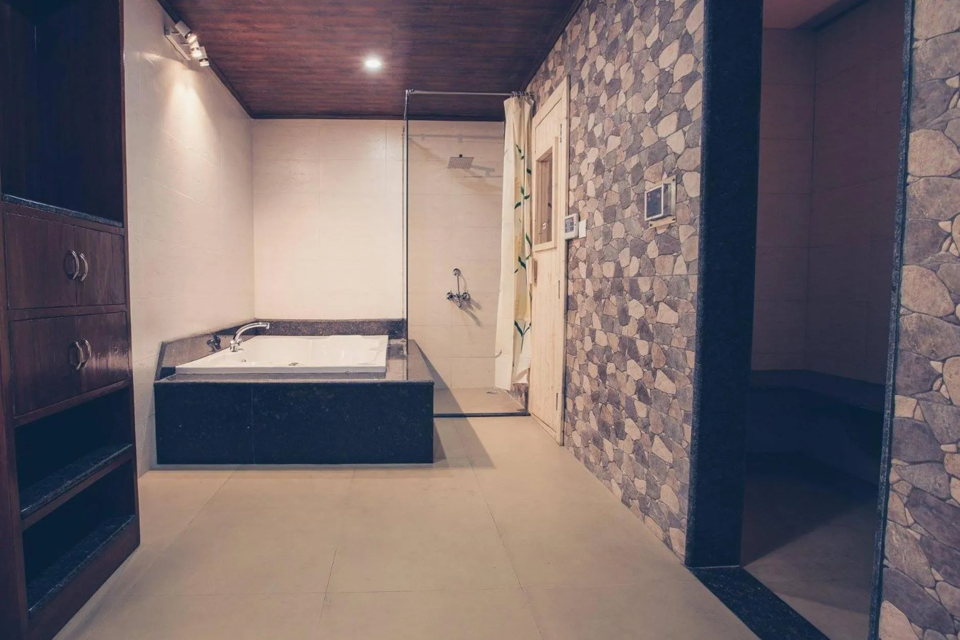 Sauna, Bed in Blue Pine Resort