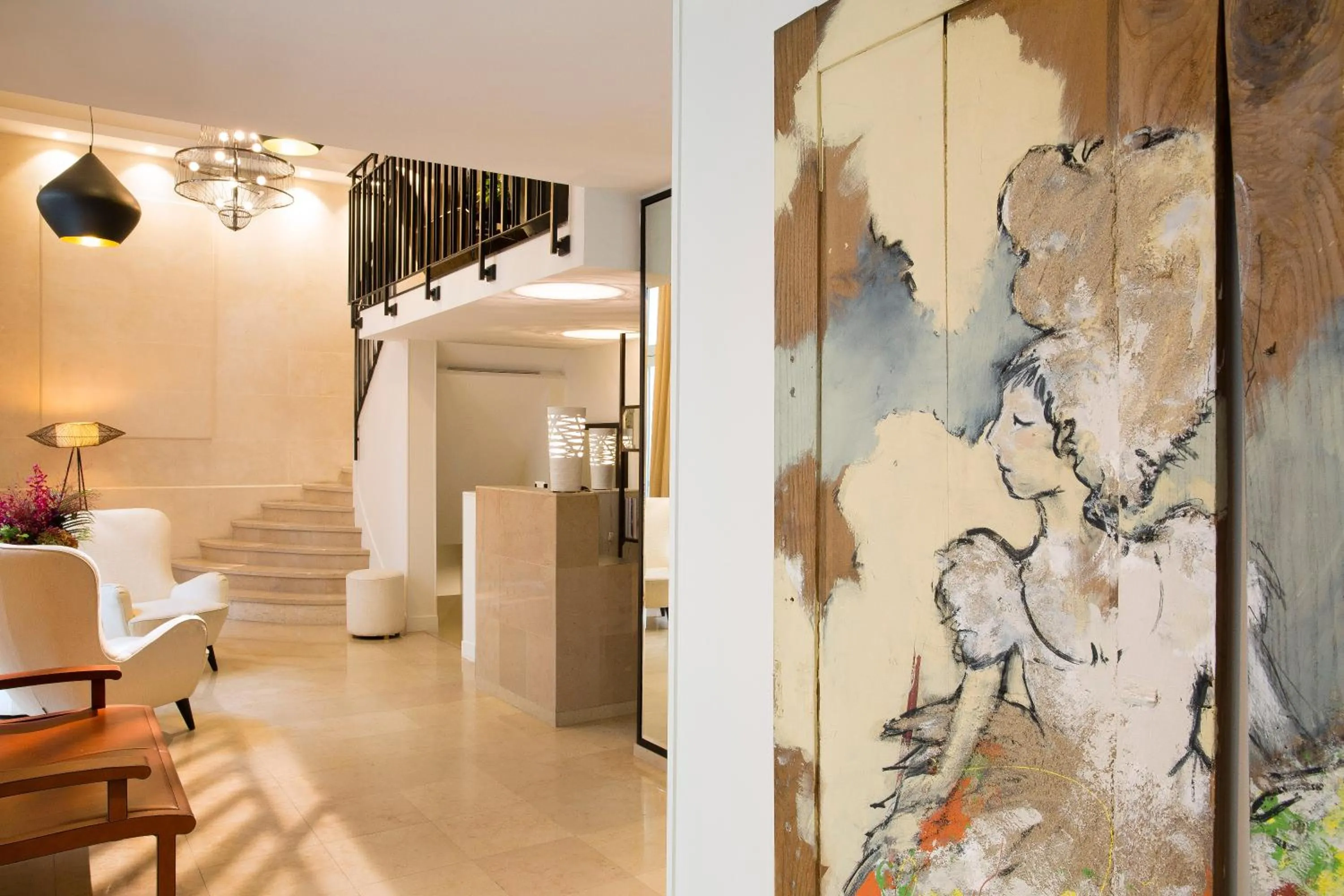 Lobby or reception in Hôtel Le Pradey