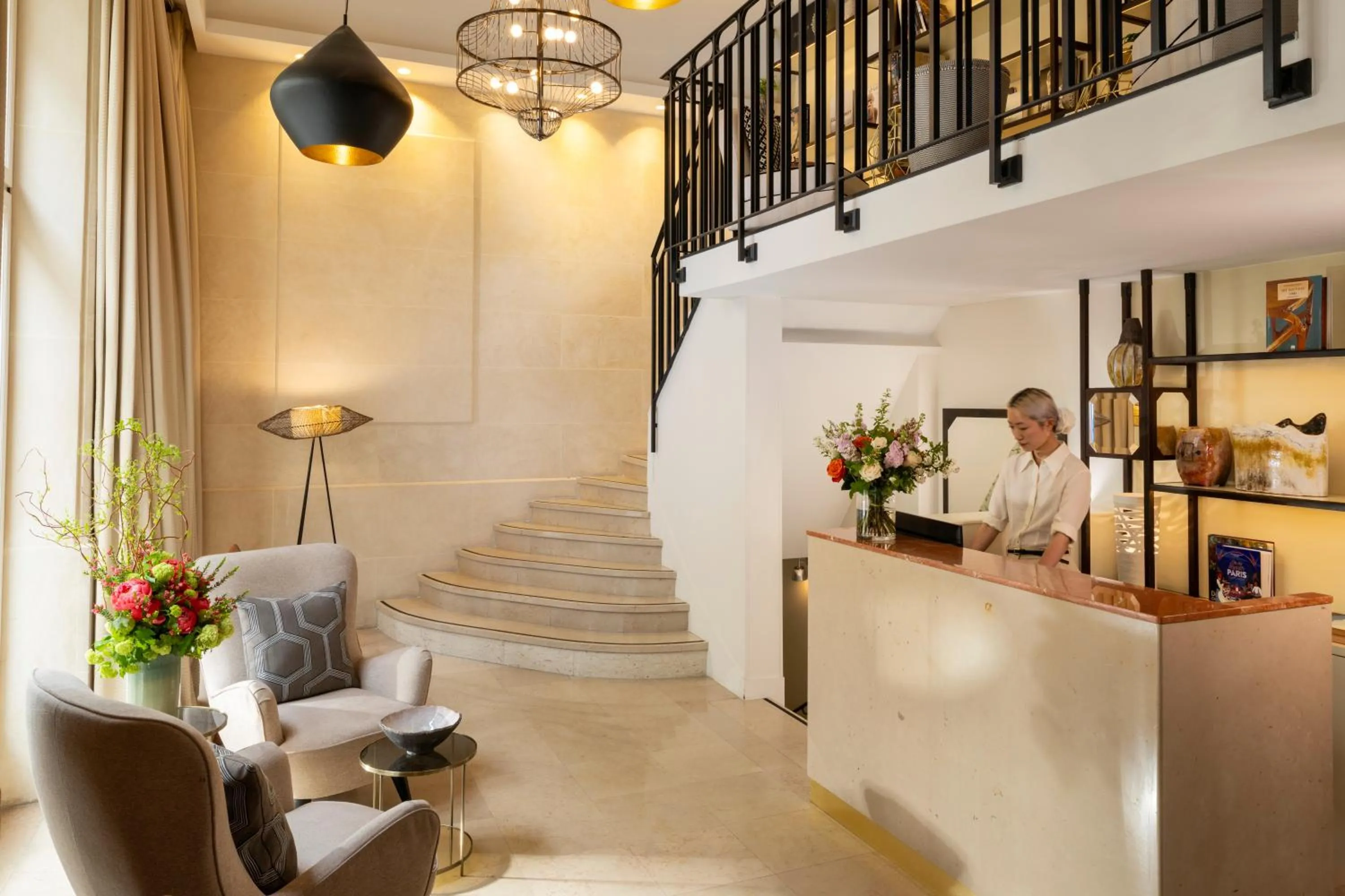 Lobby or reception in Hôtel Le Pradey