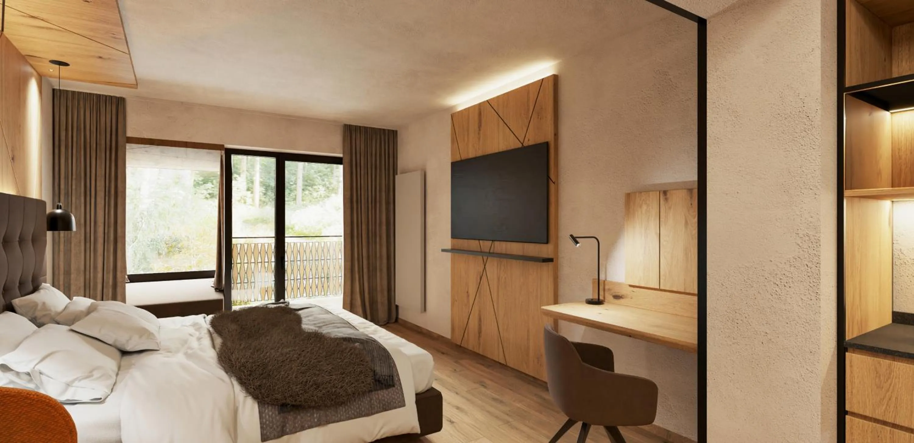 Bed in VALARA - Alpine Art Hotel