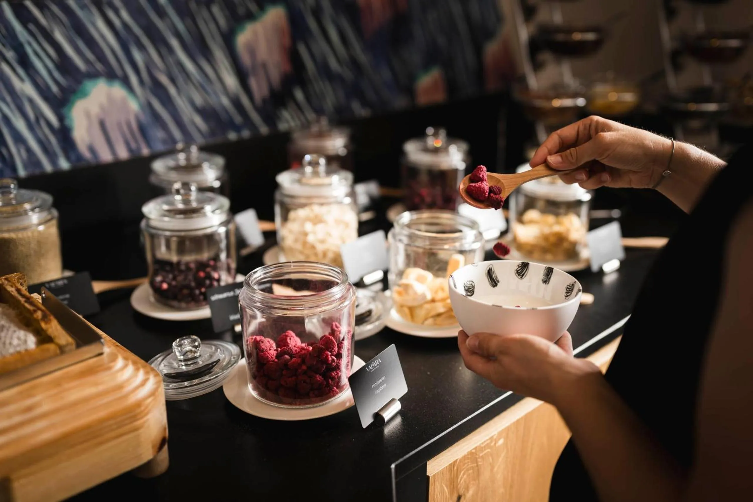 Buffet breakfast in VALARA Alpine Art Hotel