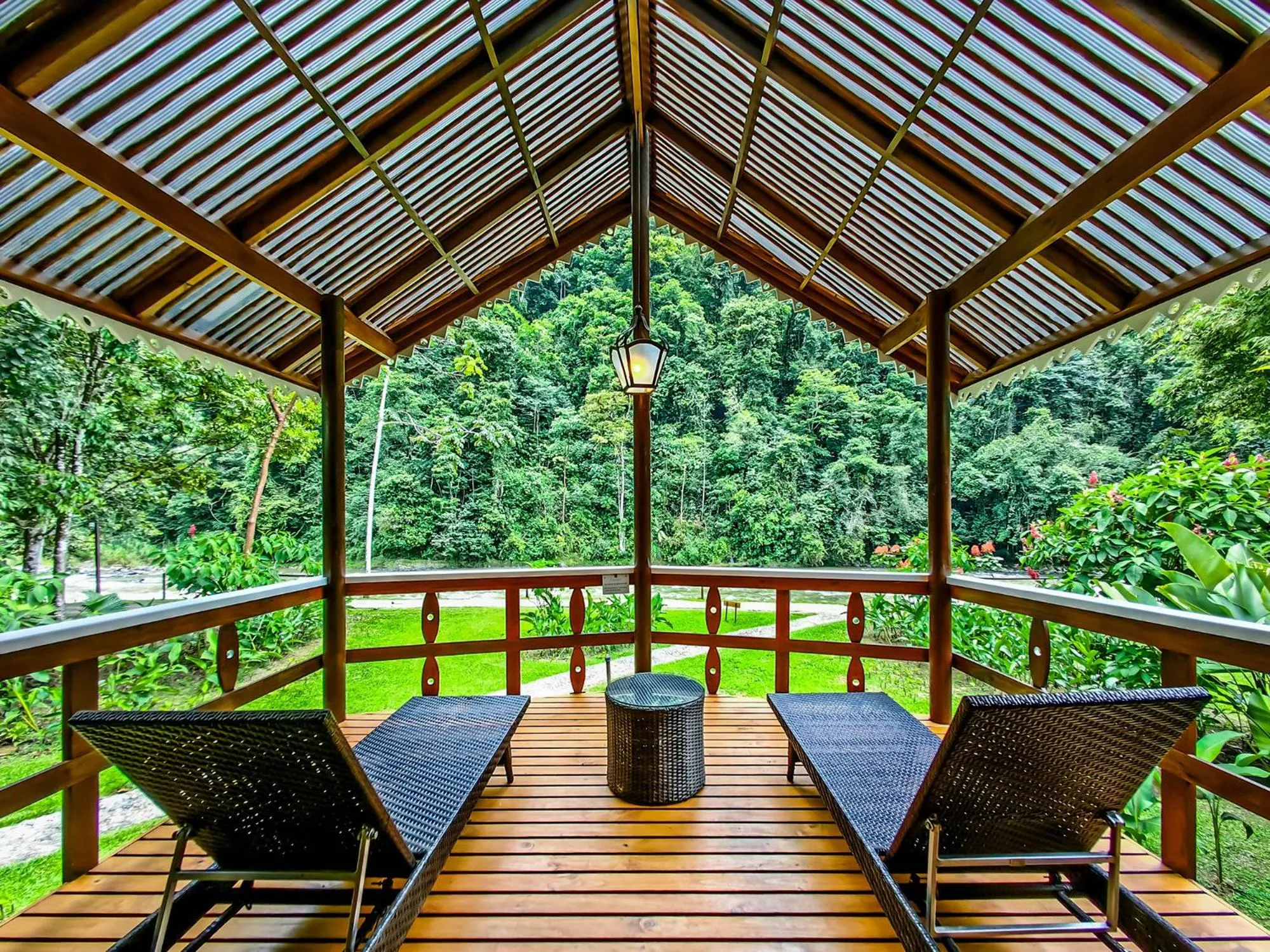 Patio in Pacuare Lodge by Böëna