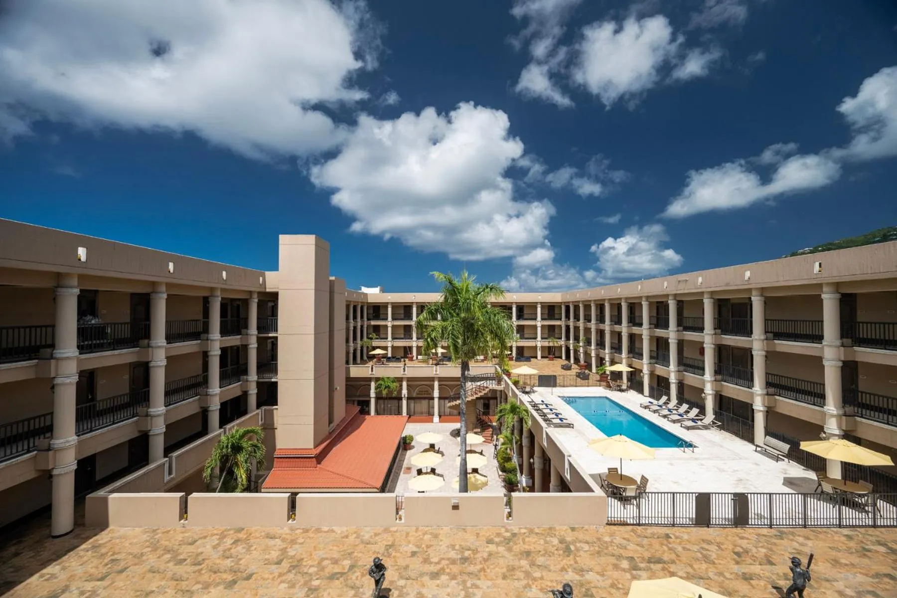 Inner courtyard view in Windward Passage Hotel