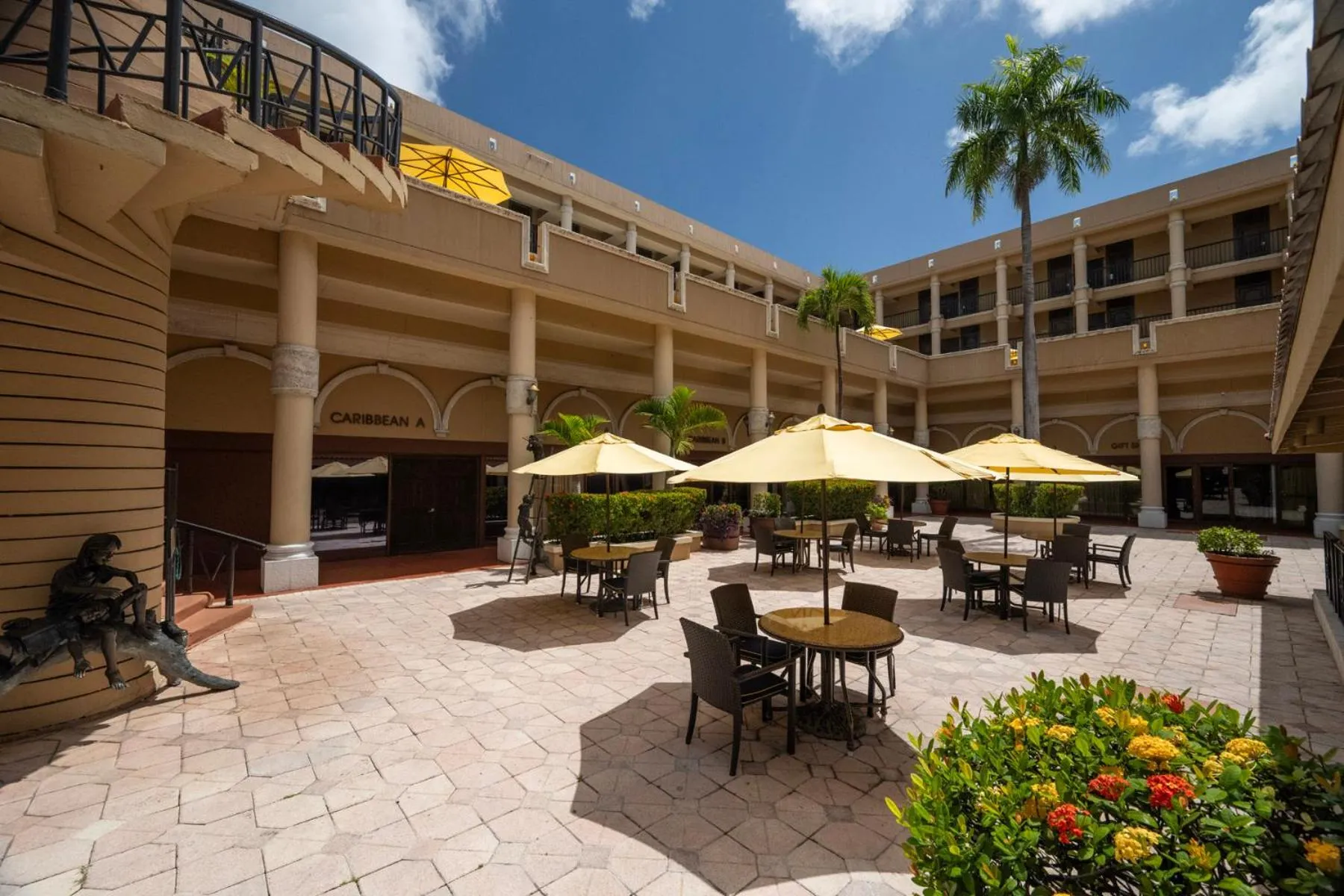 Inner courtyard view in Windward Passage Hotel