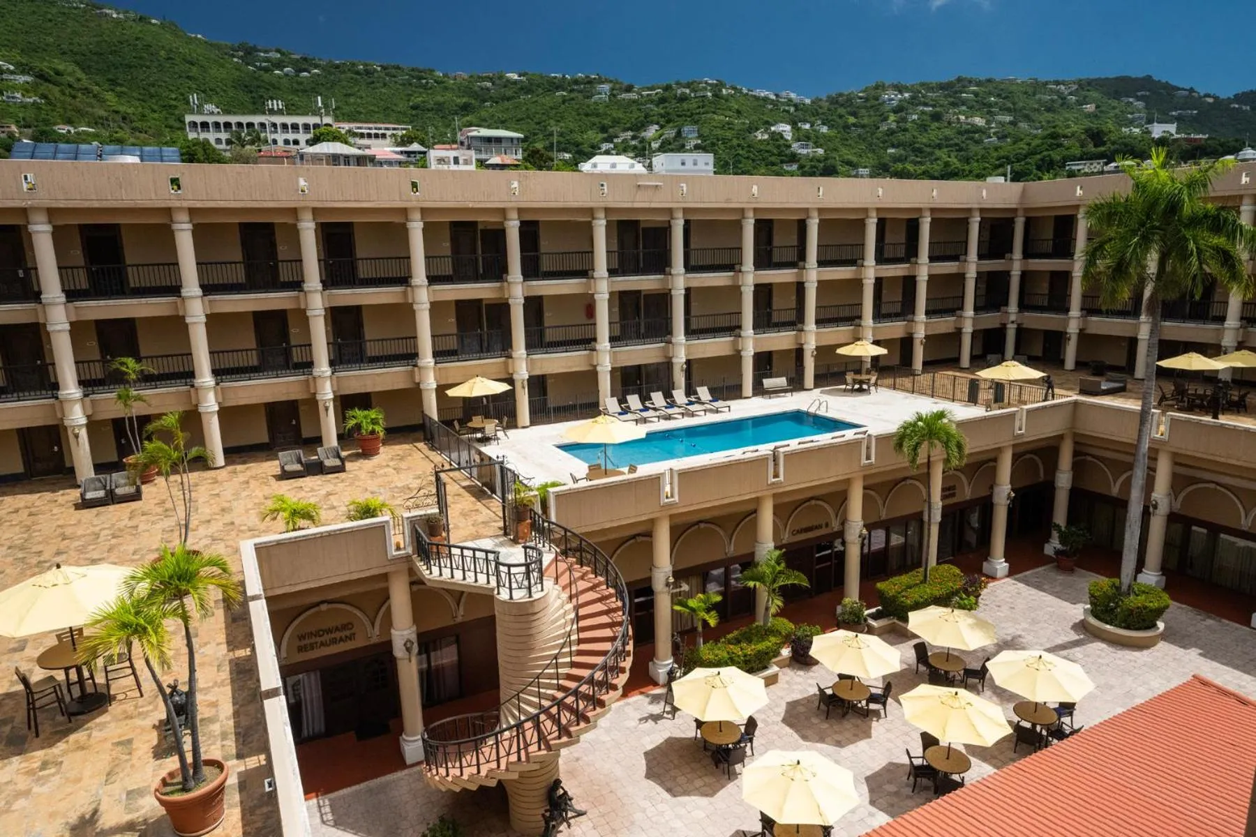 Inner courtyard view in Windward Passage Hotel