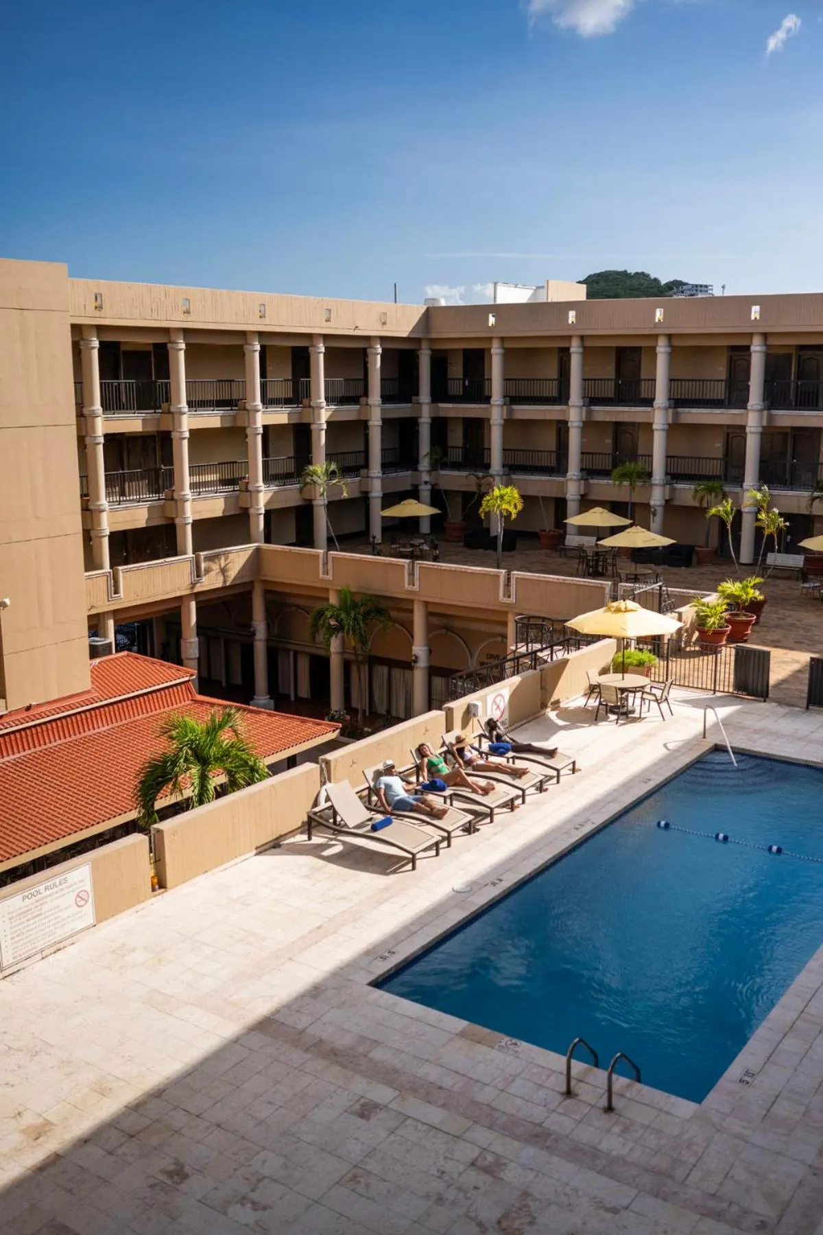 Pool view in Windward Passage Hotel