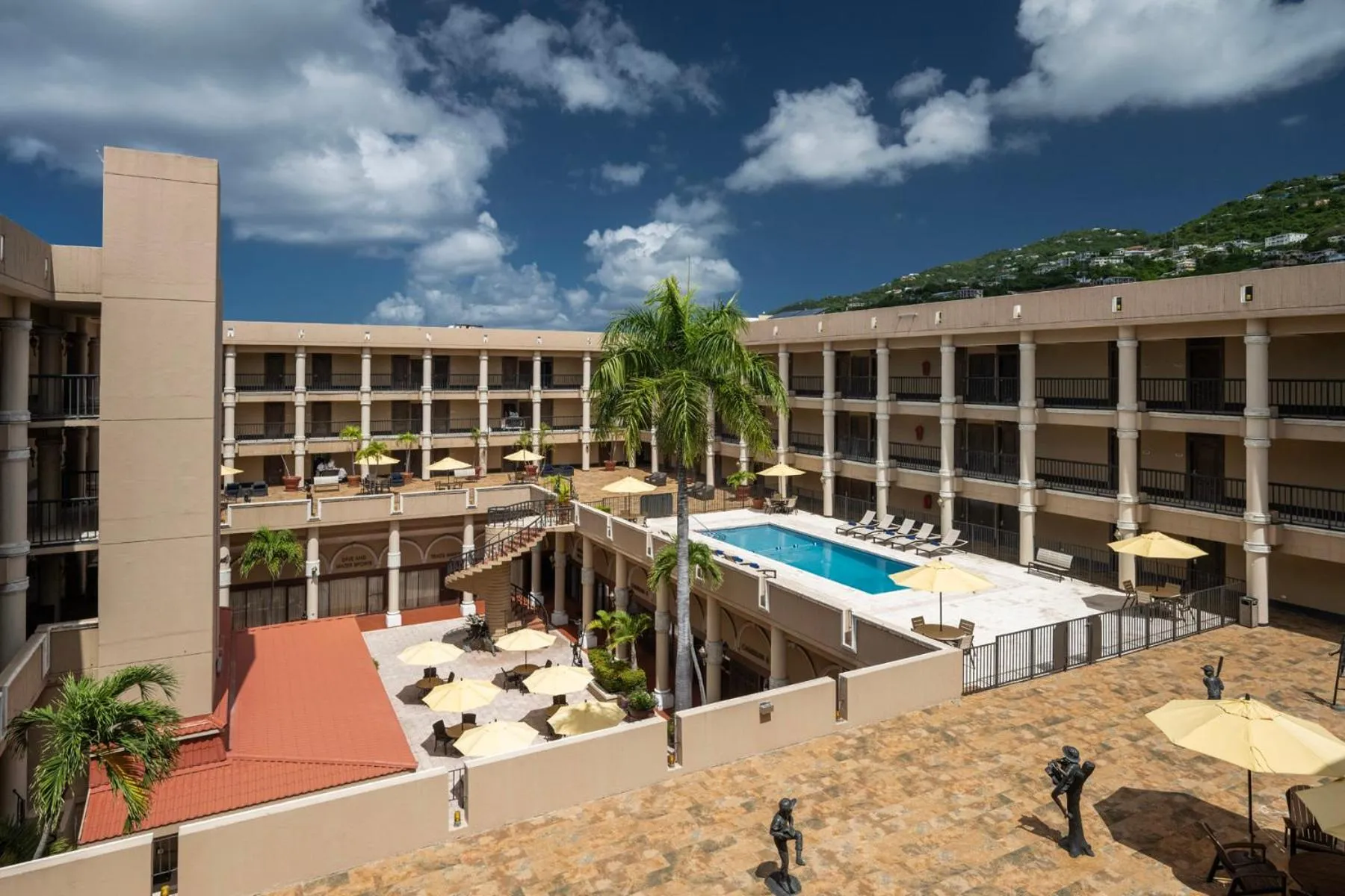 Inner courtyard view in Windward Passage Hotel