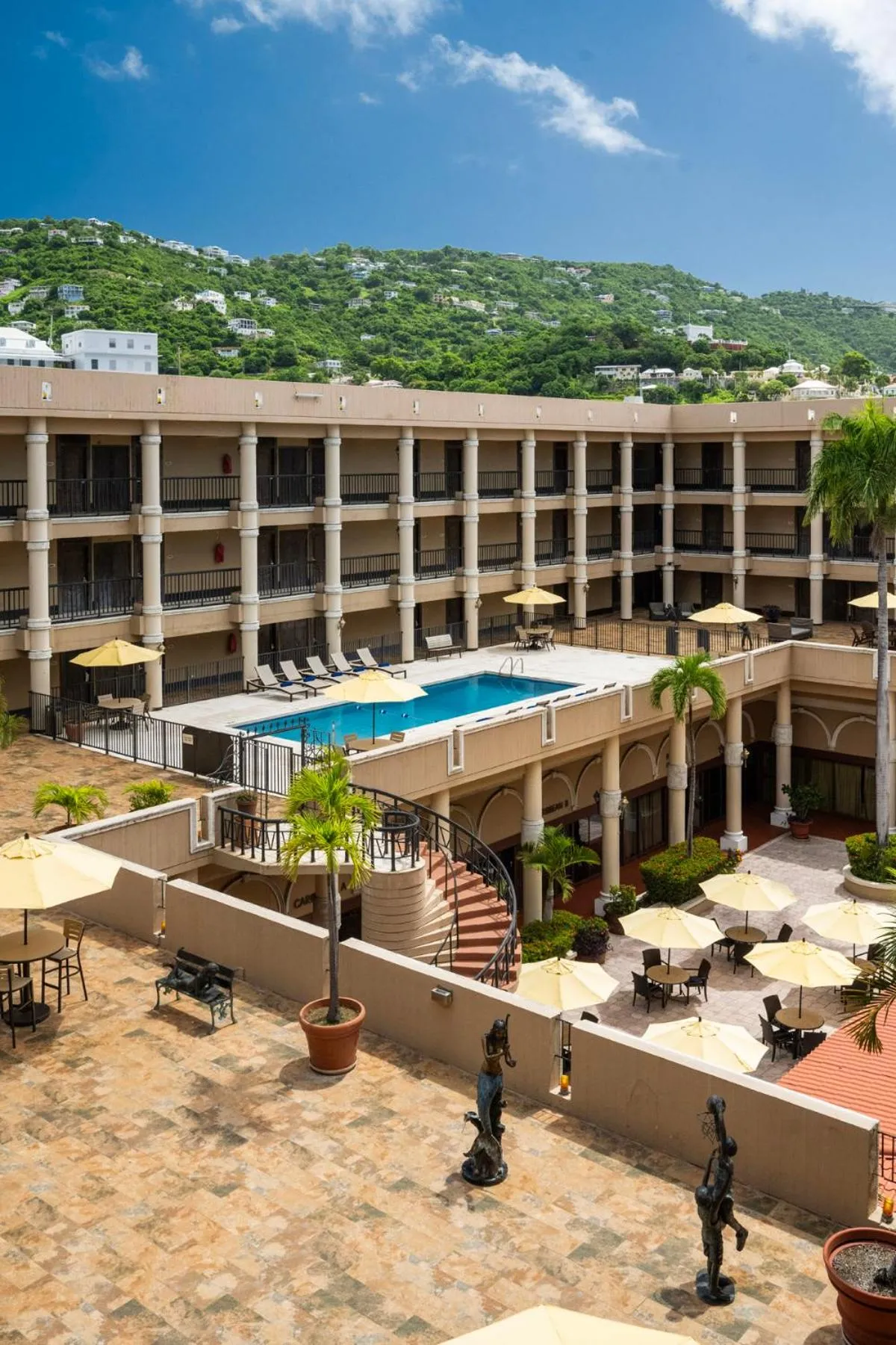 Inner courtyard view in Windward Passage Hotel