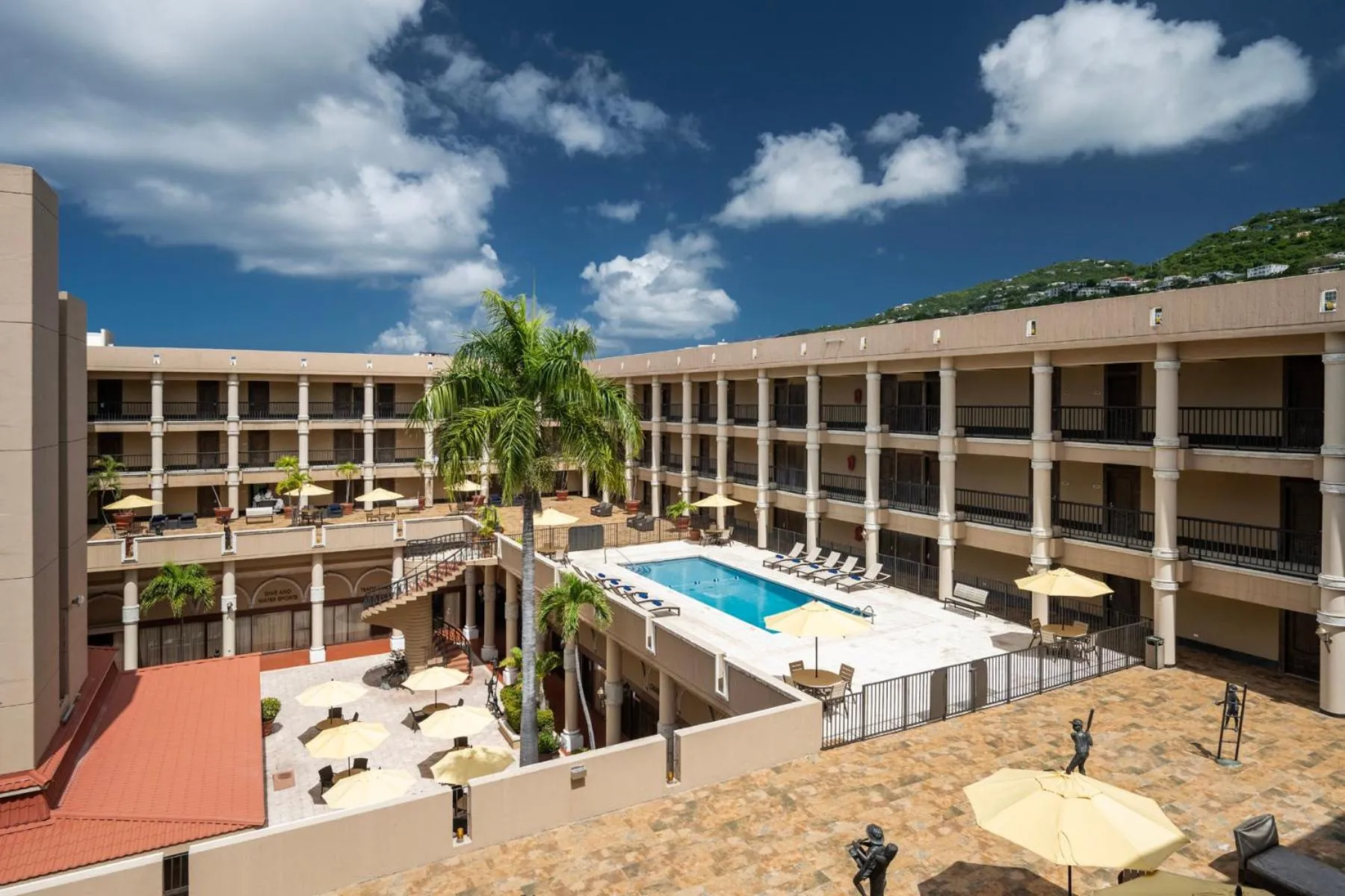 Inner courtyard view in Windward Passage Hotel