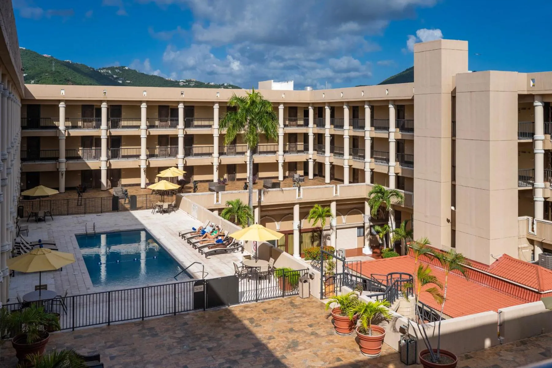 Inner courtyard view in Windward Passage Hotel