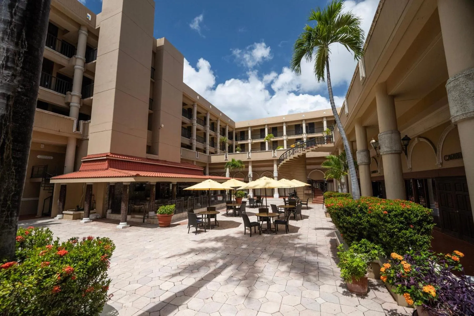 Inner courtyard view in Windward Passage Hotel