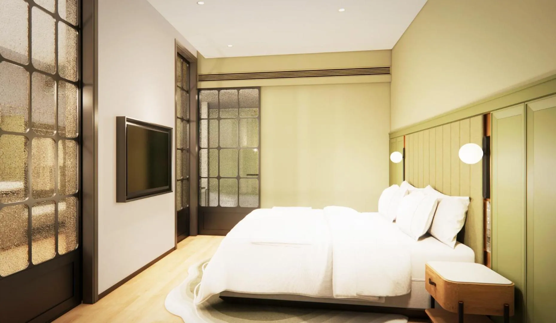Photo of the whole room, Bed in Melia Shanghai Parkside