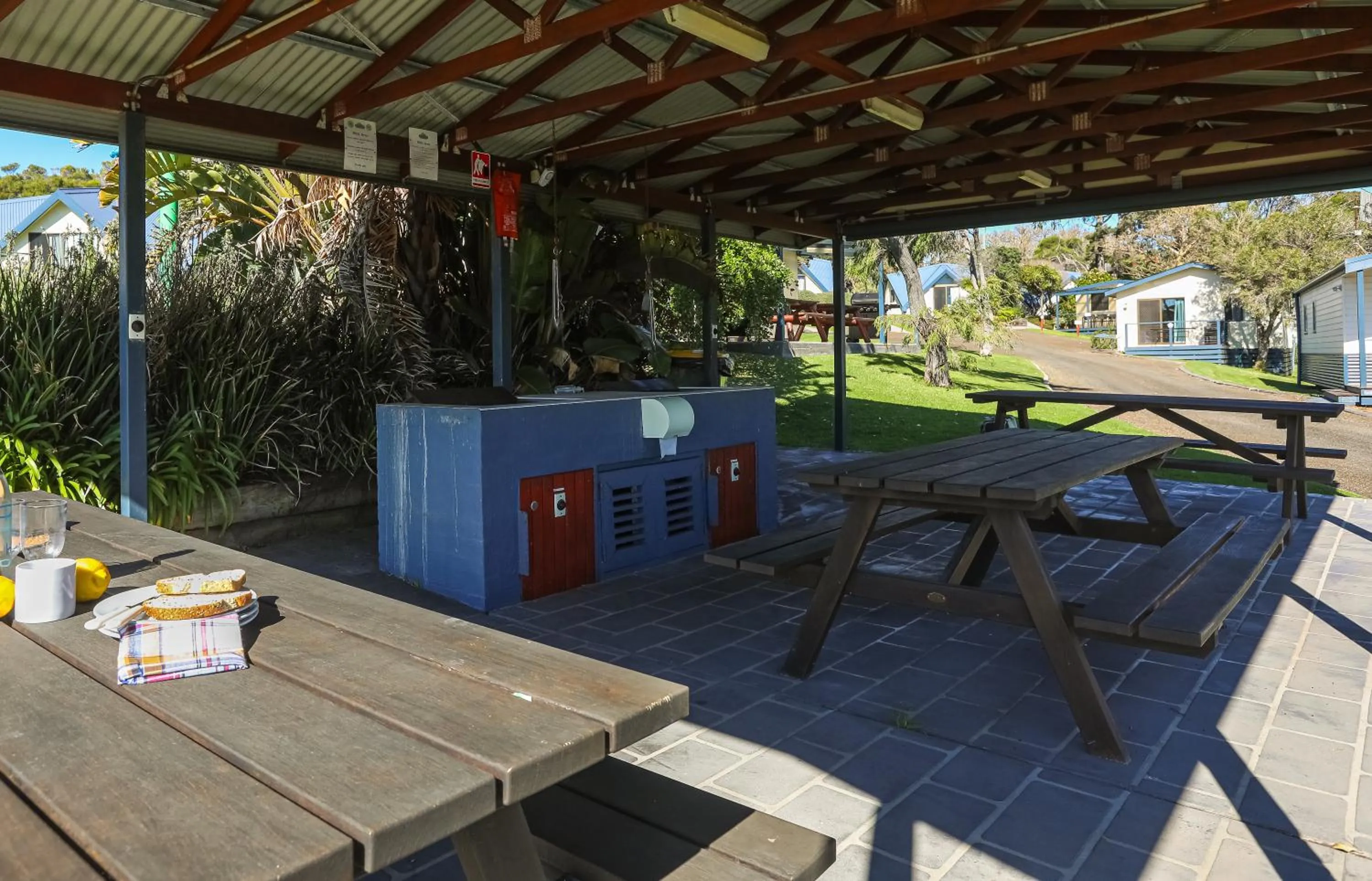 Patio in Beach Cabins Merimbula