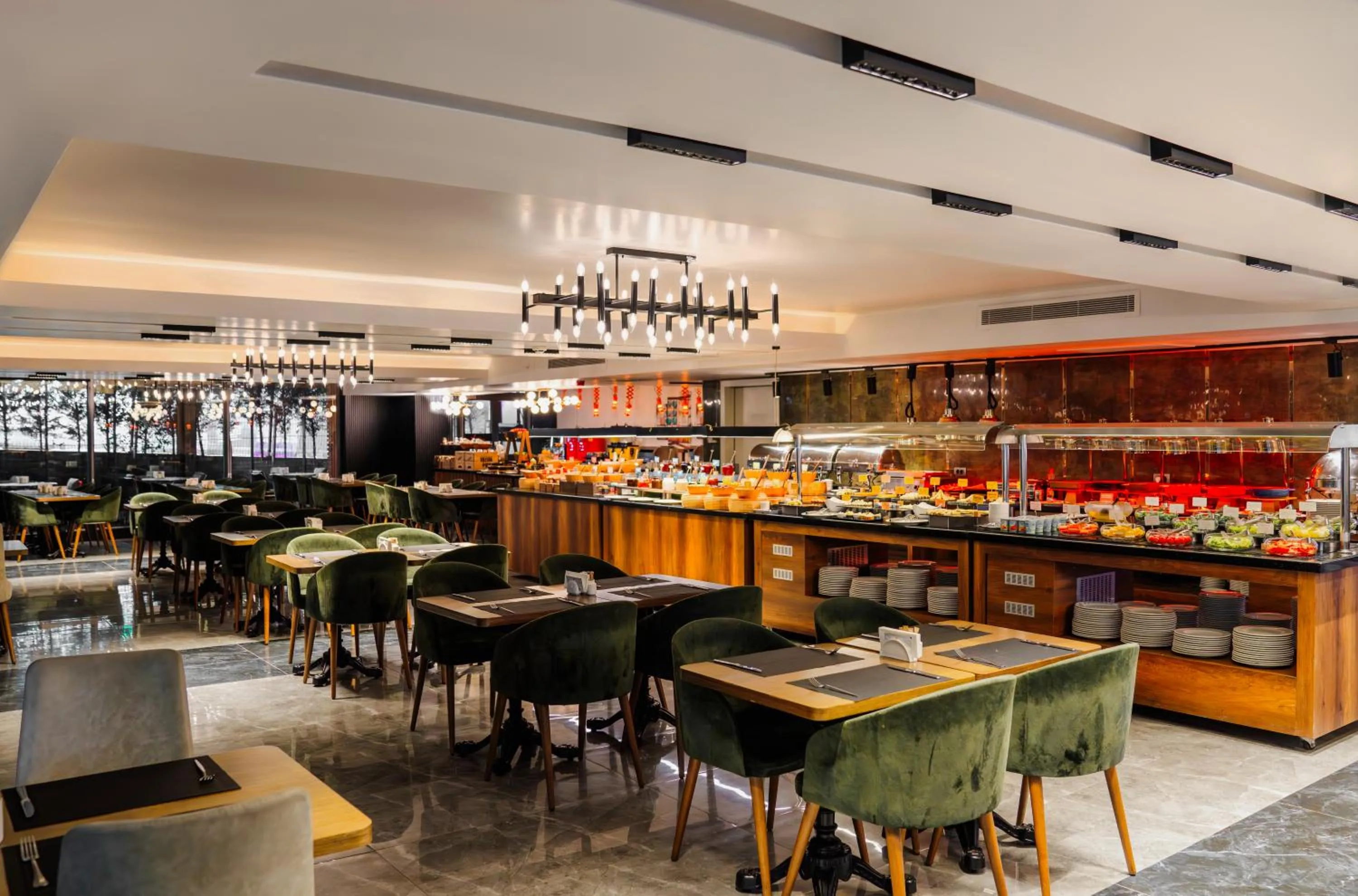 Buffet breakfast in Vespia Hotel