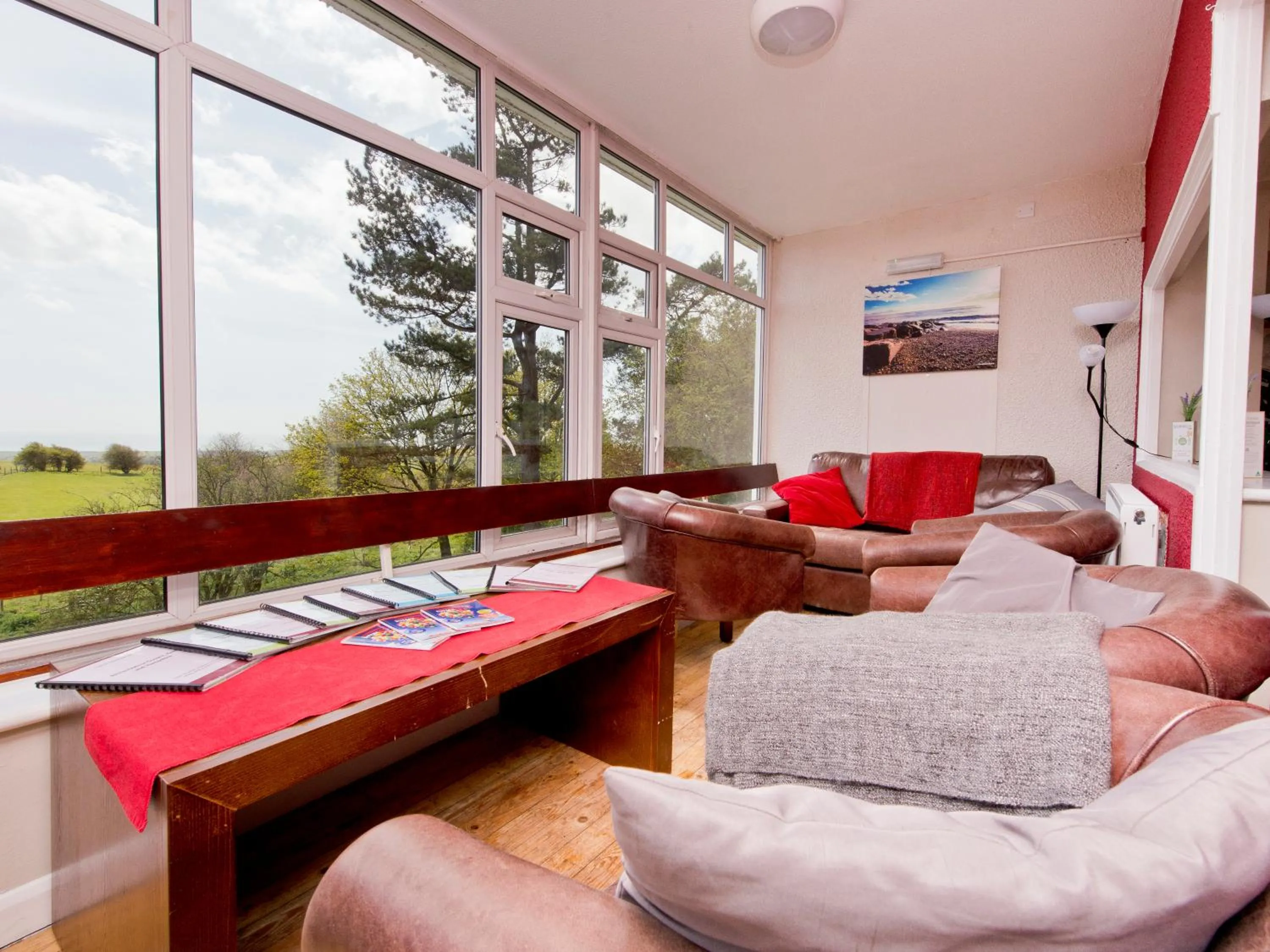 Seating area in YHA Truleigh Hill