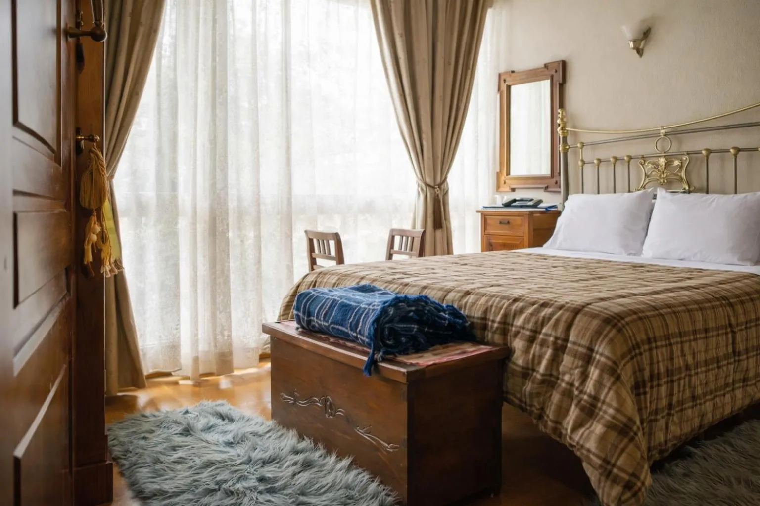 Bed in Hagiati Guesthouse - Edessa Cozy Mountain Retreat