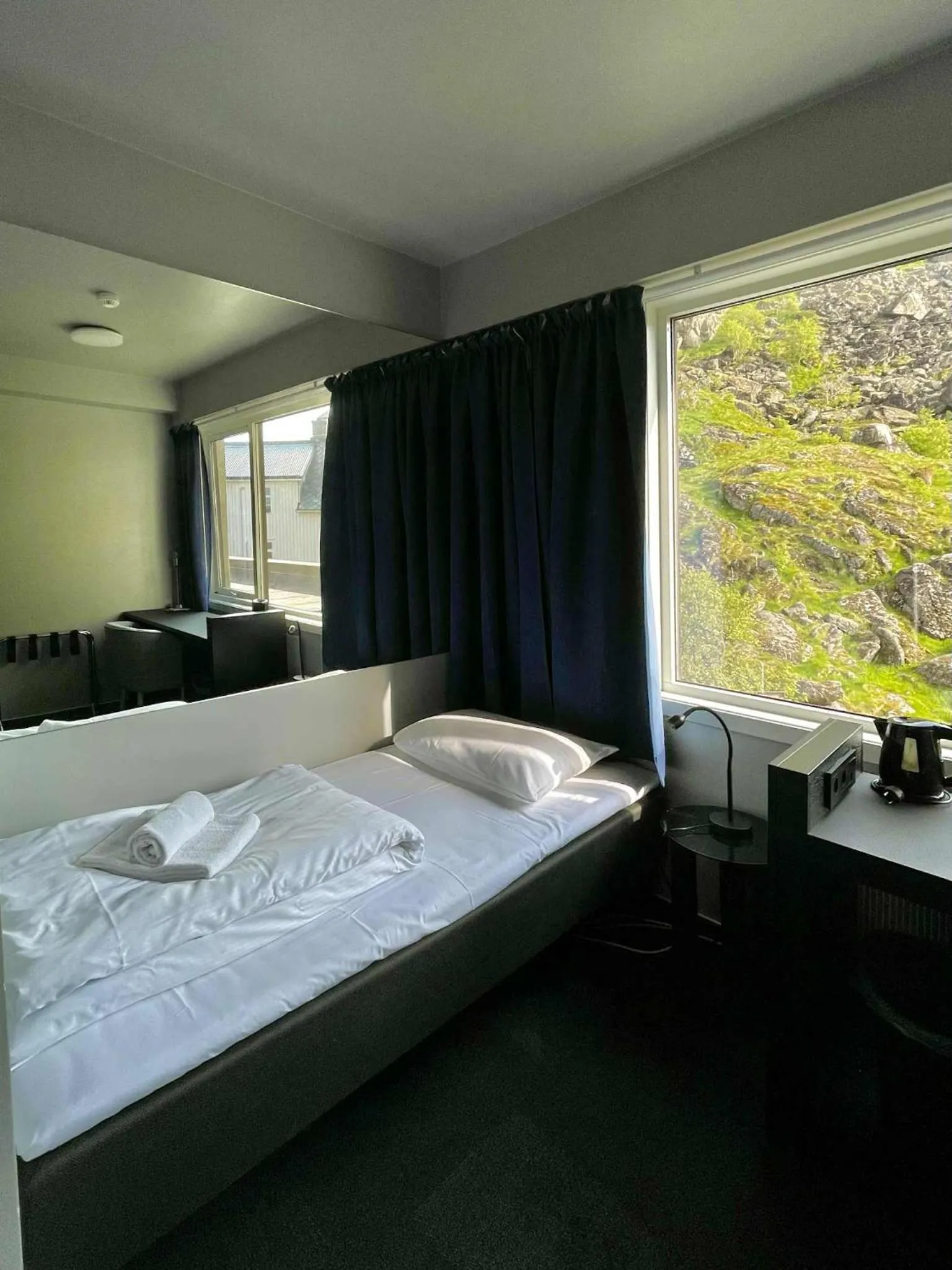 Bed in Live Lofoten Hotel