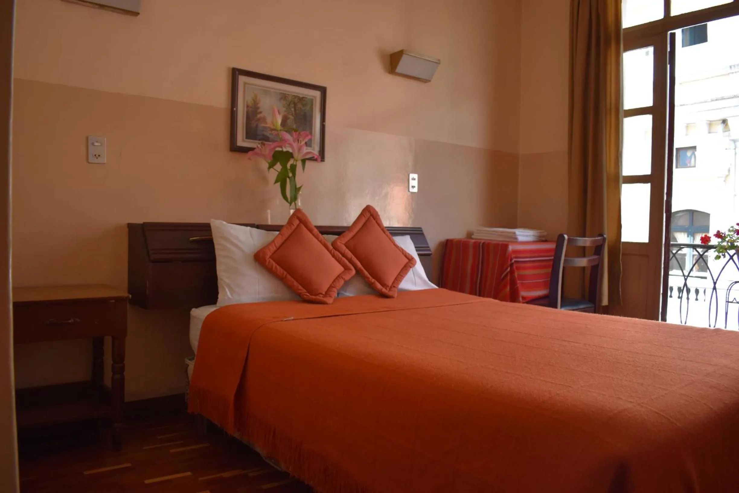 Decorative detail, Bed in Hotel Huasi Continental