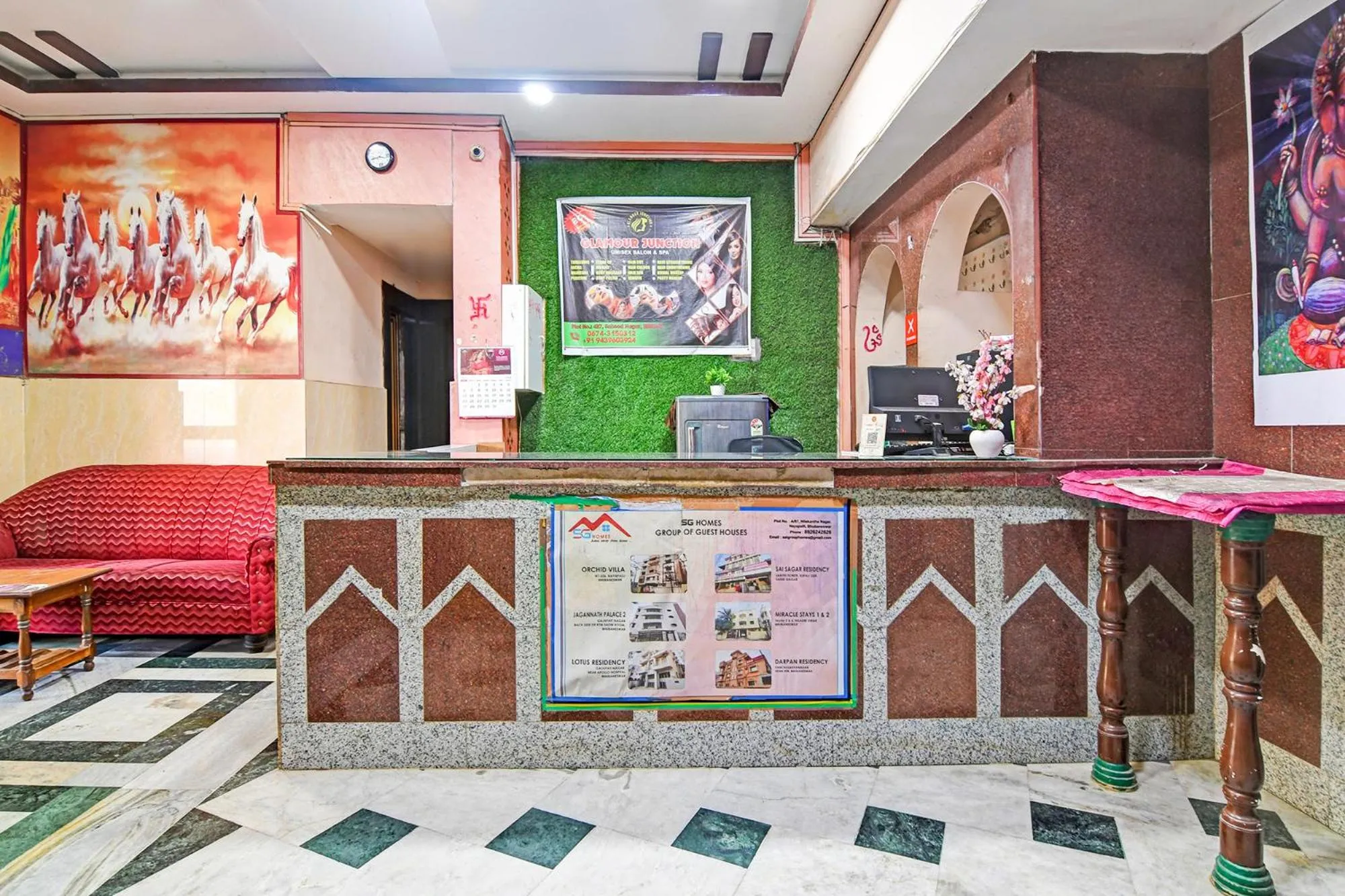 Lobby or reception in FabHotel Sai Sagar Residency
