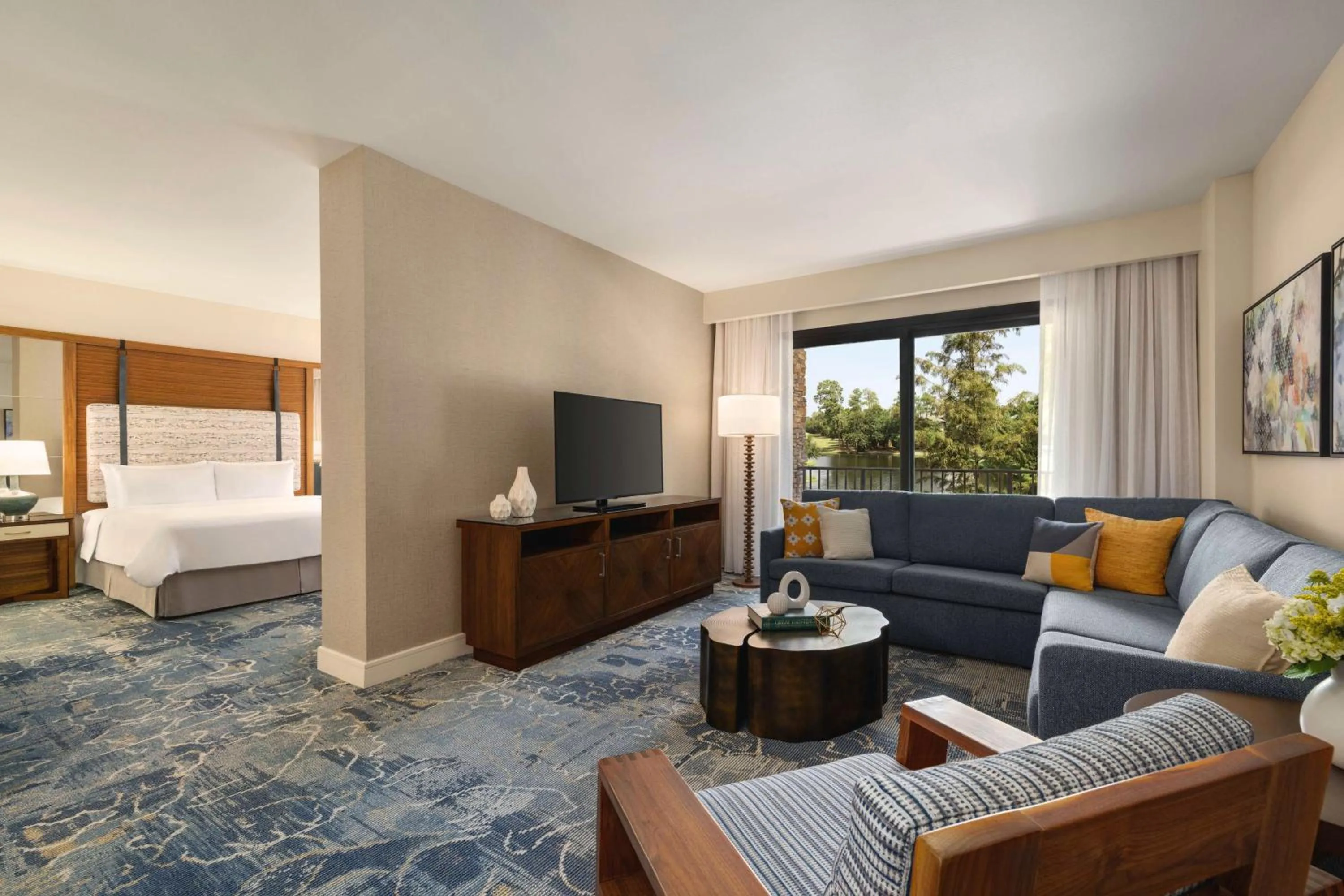 View (from property/room), Bed in The Woodlands Resort, Curio Collection by Hilton