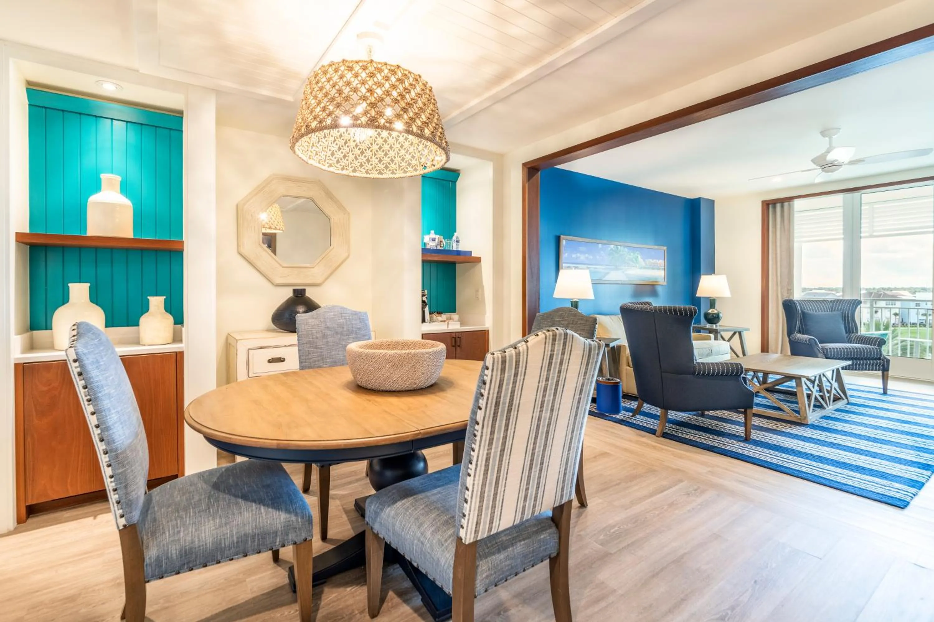 Dining area in Margaritaville Resort Orlando with H2O Waterpark