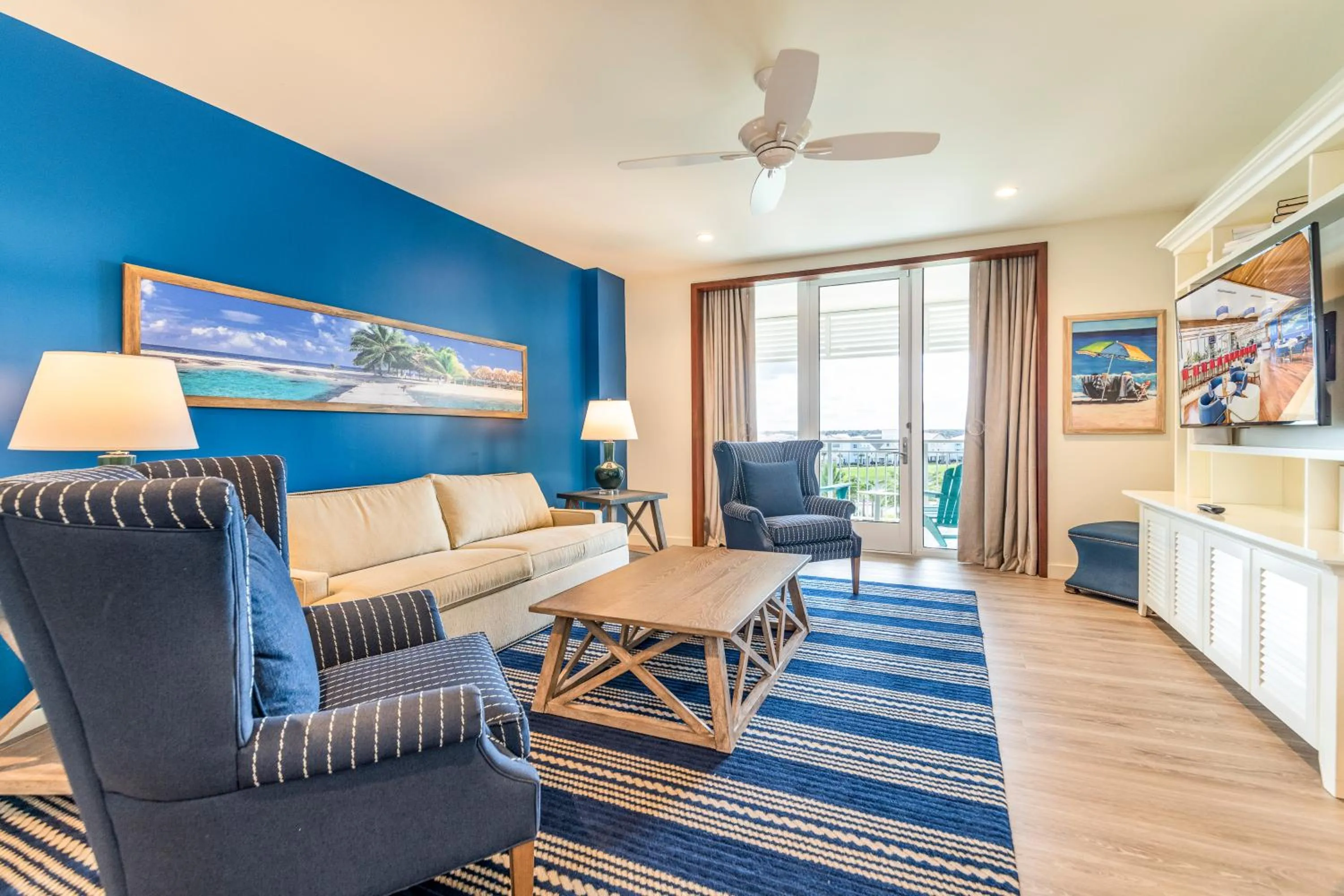 Living room in Margaritaville Resort Orlando with H2O Waterpark