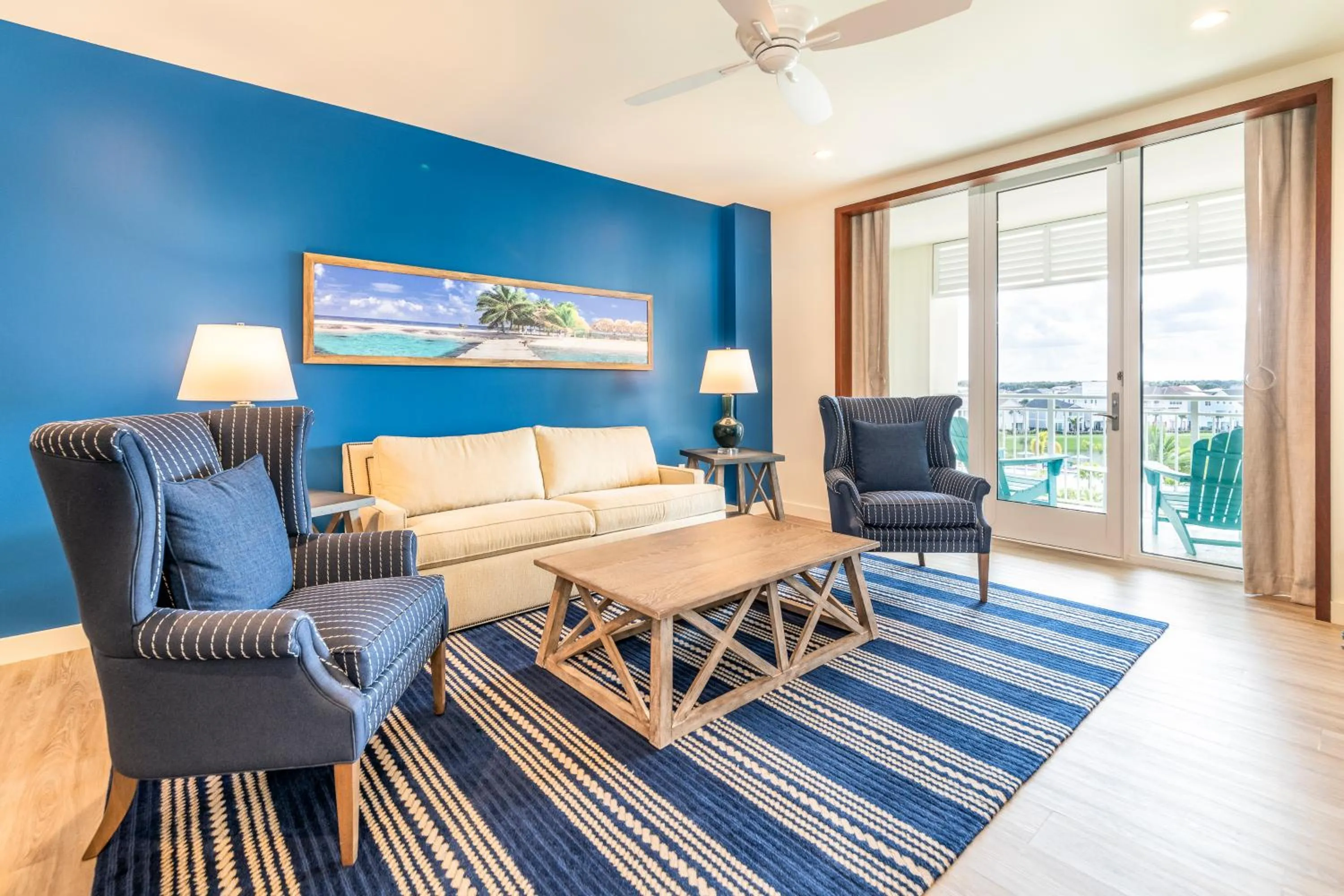 Living room in Margaritaville Resort Orlando with H2O Waterpark