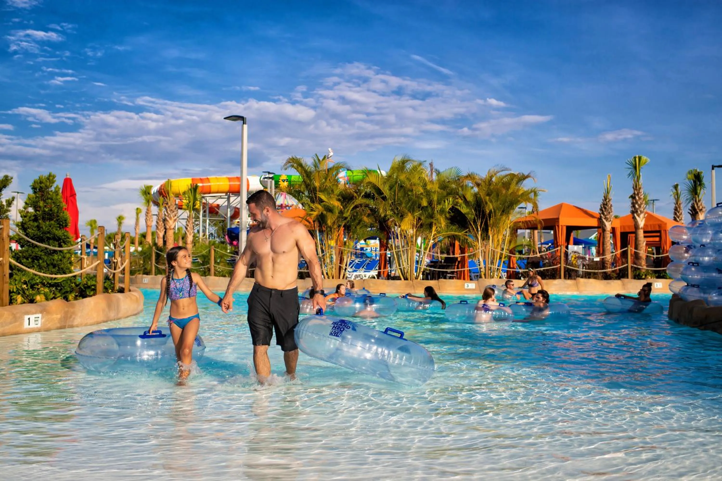 Aqua park in Margaritaville Resort Orlando with H2O Waterpark