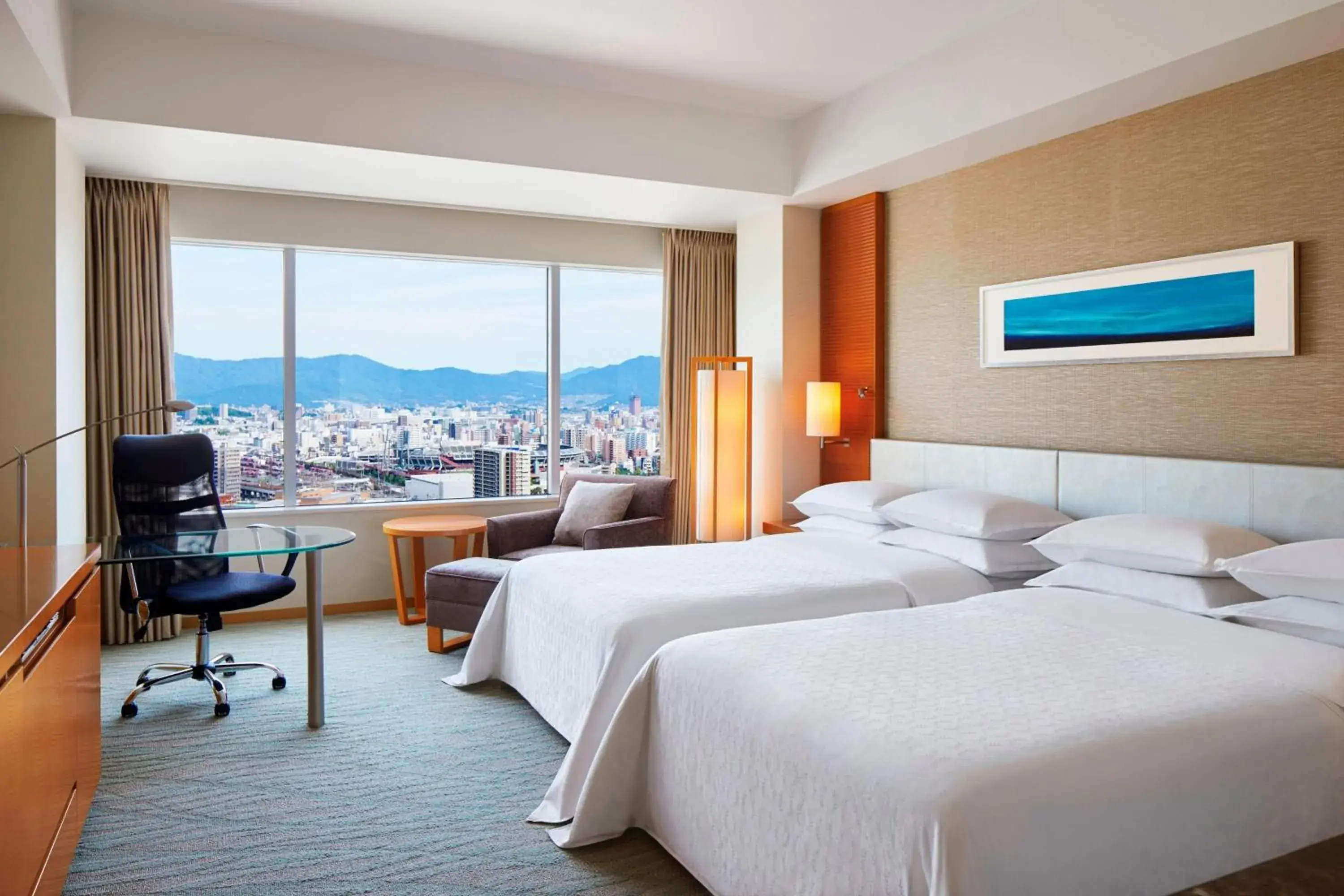 Club Twin Room, 2 Double, City View in Sheraton Grand Hiroshima Hotel Club Twin Room, 2 Double, City View in Sheraton Grand Hiroshima Hotel