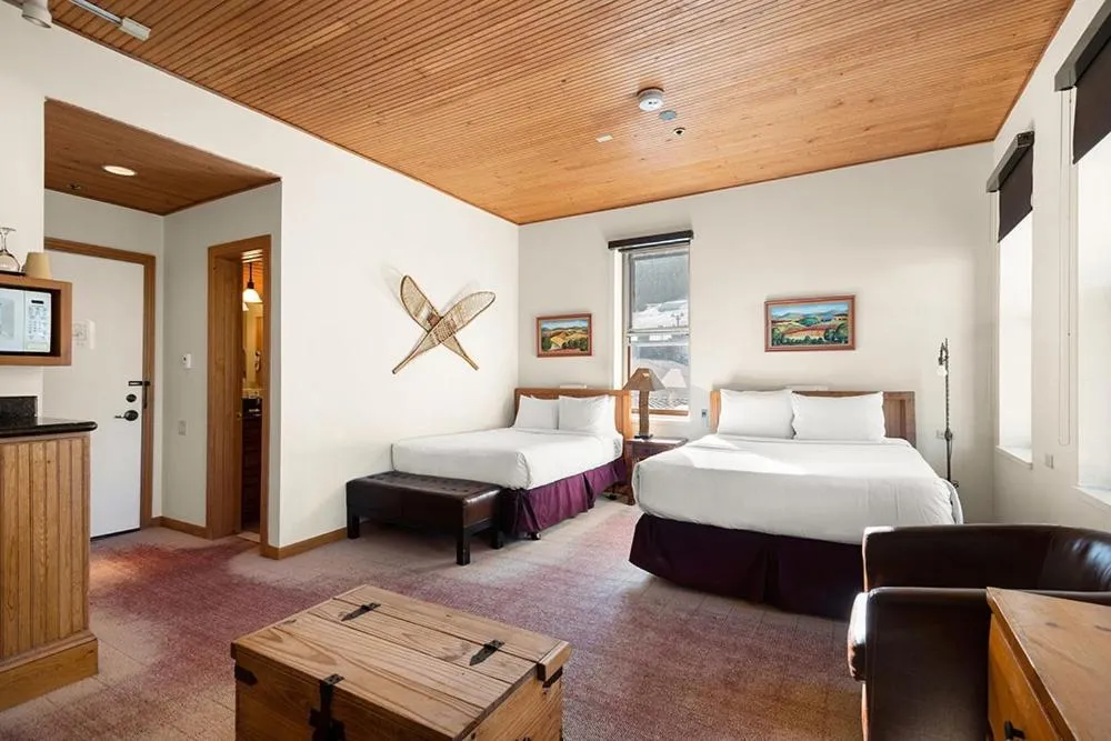 Photo of the whole room, Bed in Independence Square Unit 313, Downtown Hotel Room in Aspen with Rooftop Hot Tub