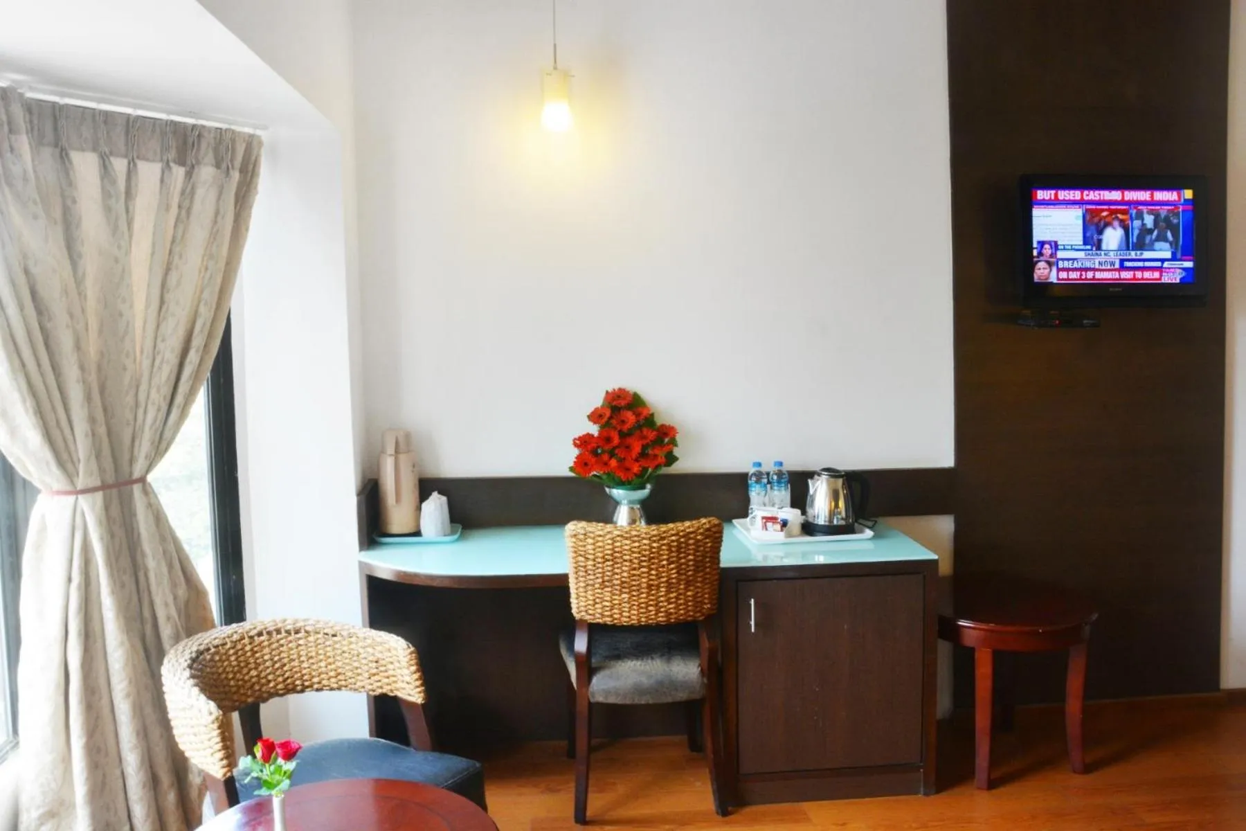 Seating area in Ashraya International Hotel