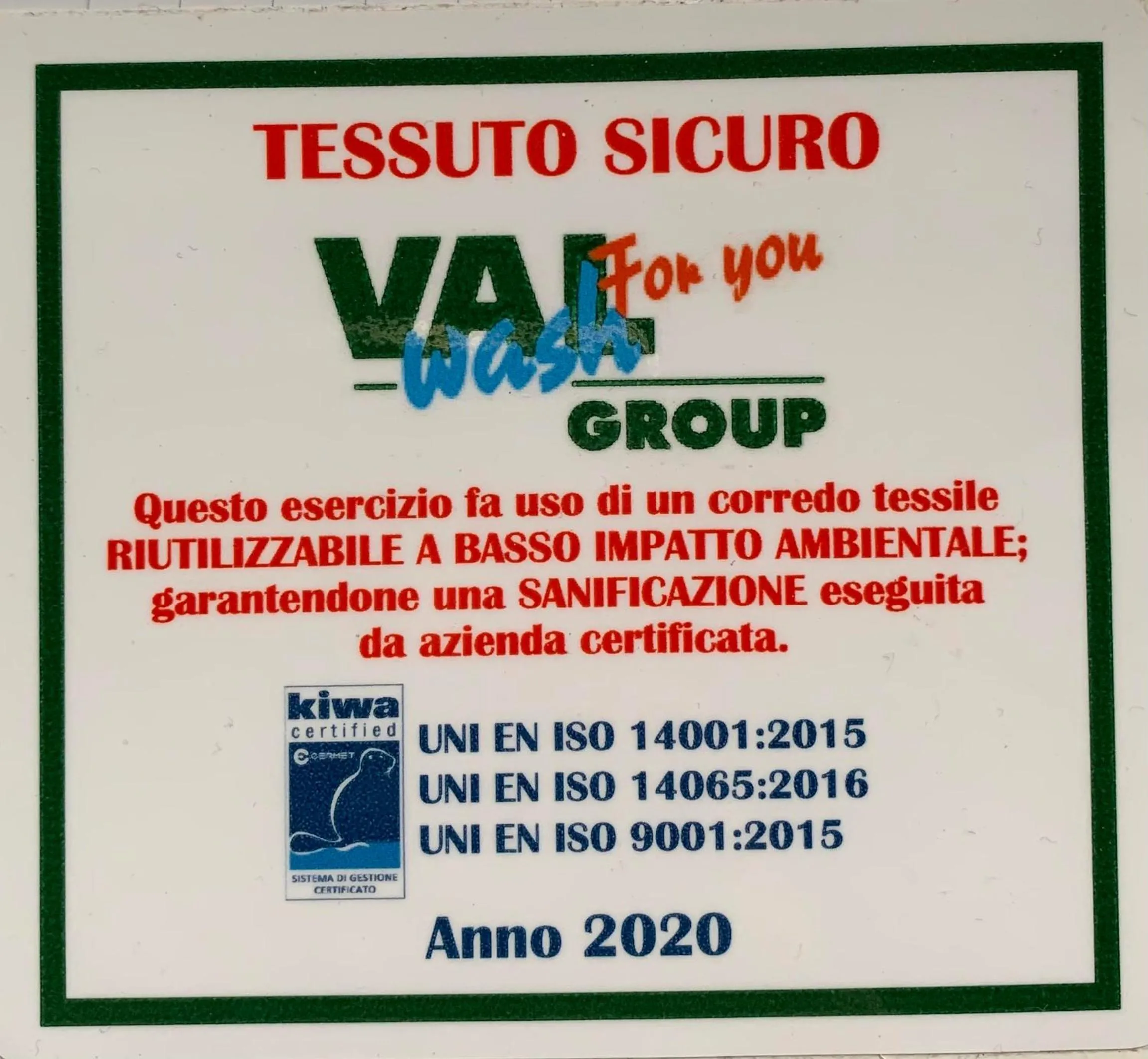 Logo/Certificate/Sign in Hotel Saligari