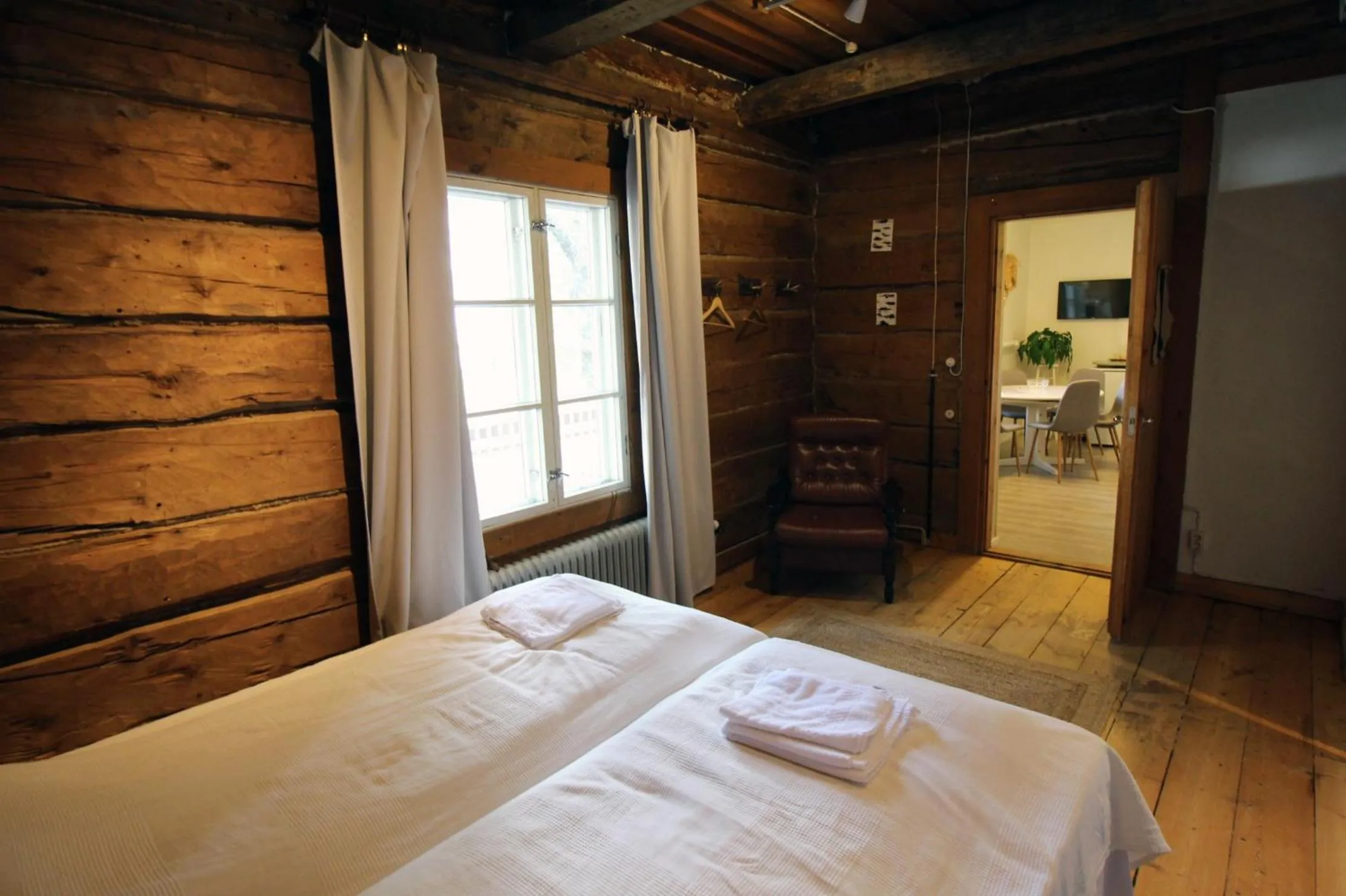 Bedroom, Bed in LAURI Historical Log House Manor
