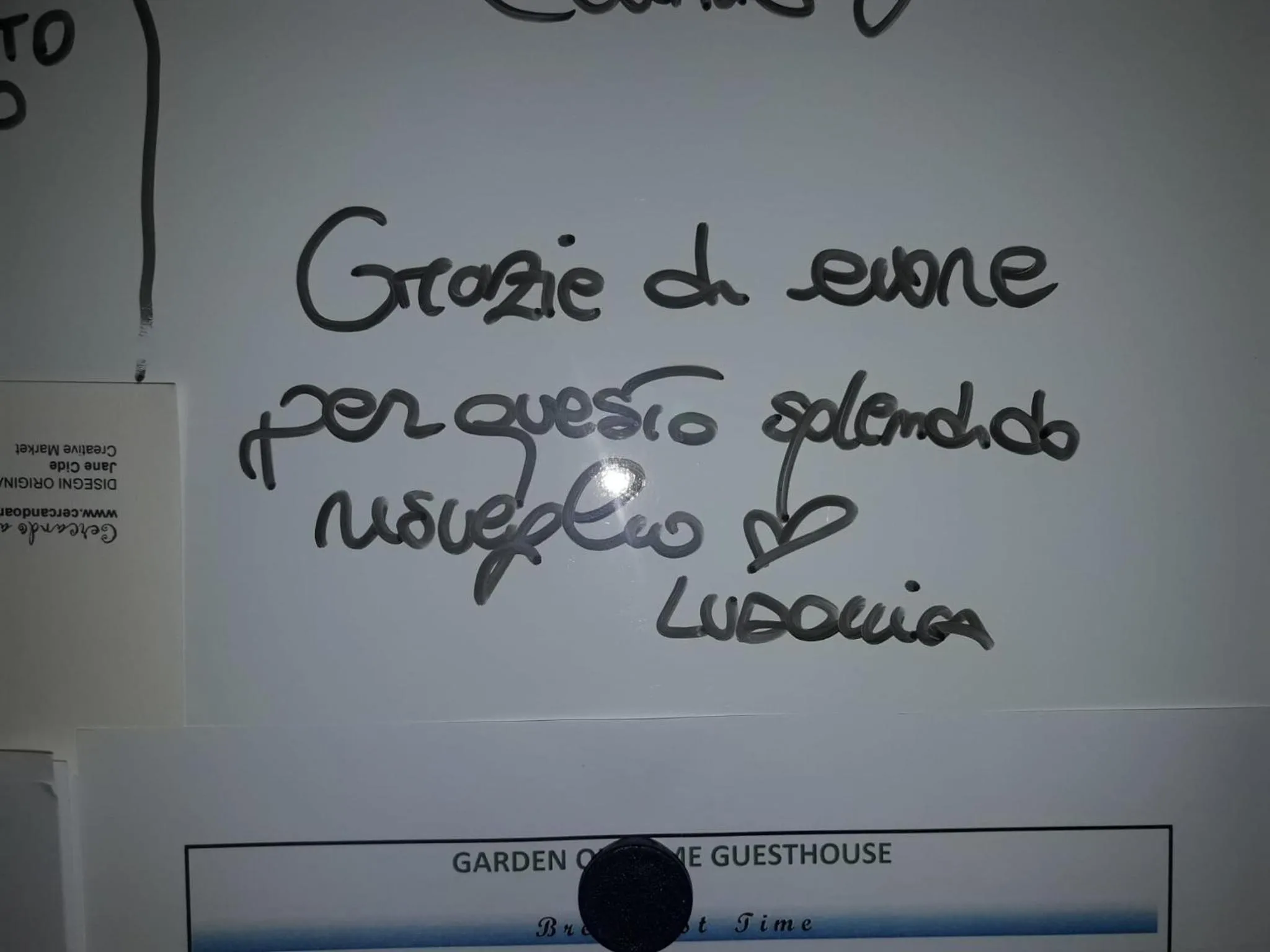 Text overlay in Casa Mia Guesthouse