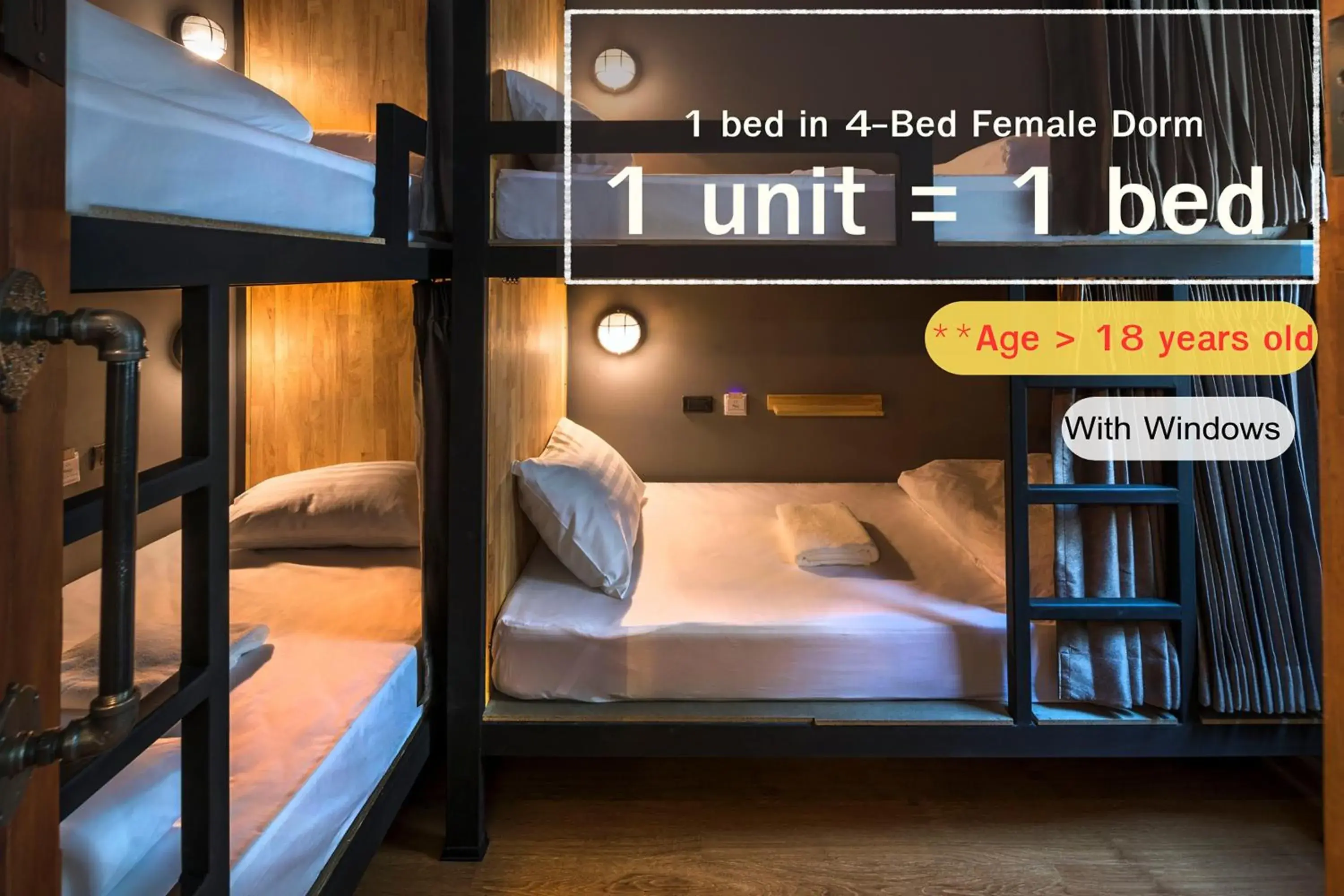 Bed in 4-Bed Female Dormitory Room in Timber Hostel Bed in 4-Bed Female Dormitory Room in Timber Hostel