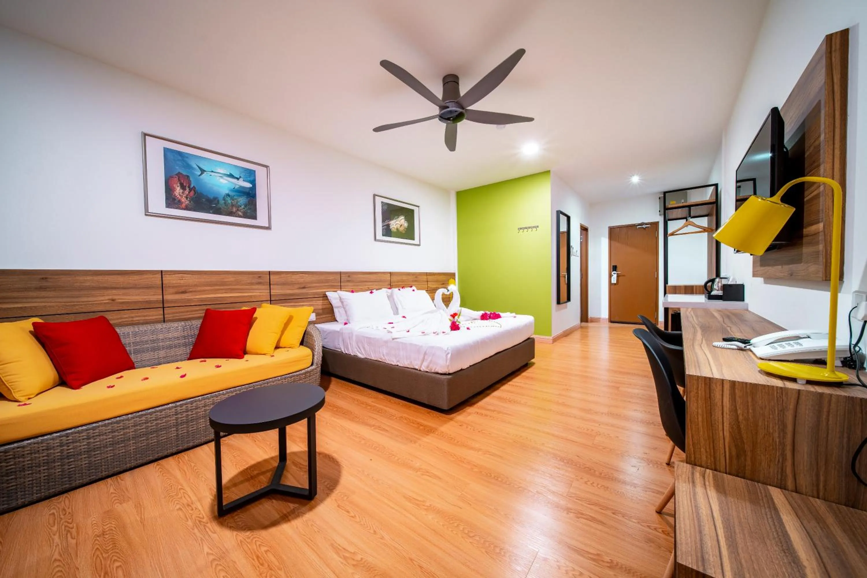 Bed in Aman Tioman Beach Resort