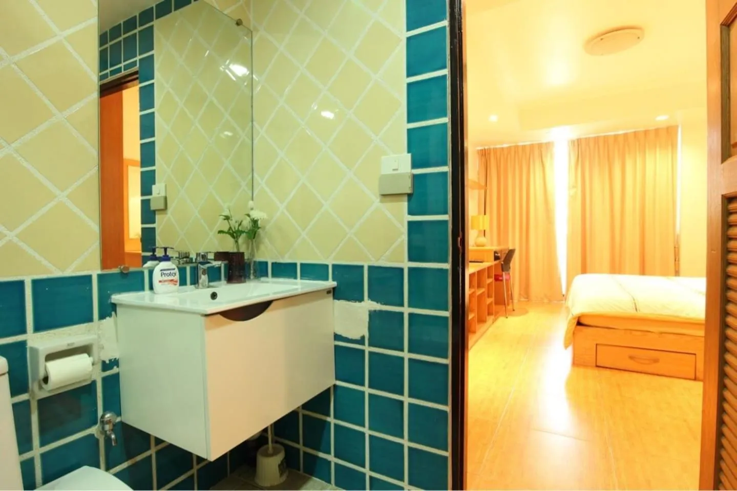 Bathroom, Bed in Serena Sathorn Suites