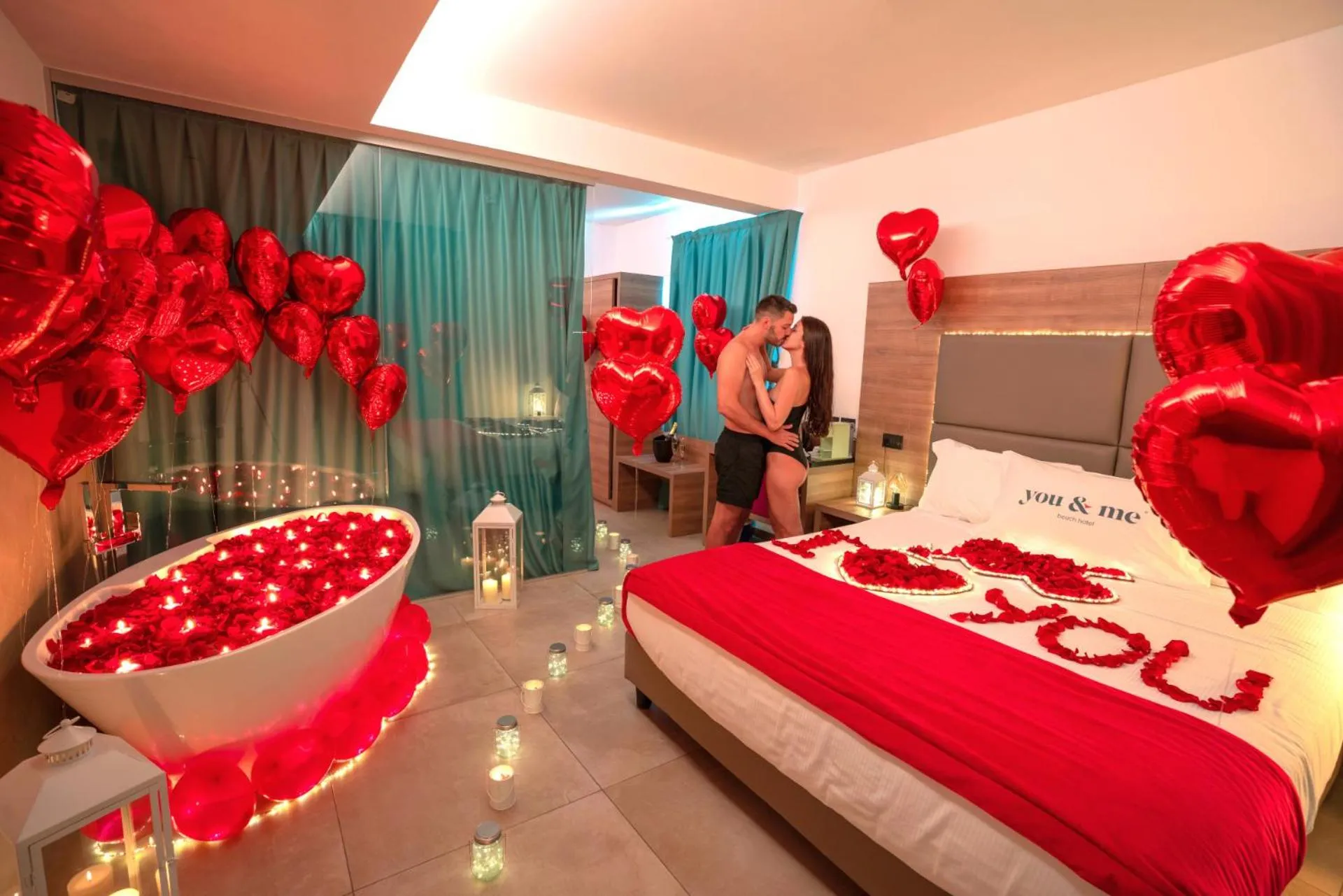 Bed in You & Me Beach Hotel