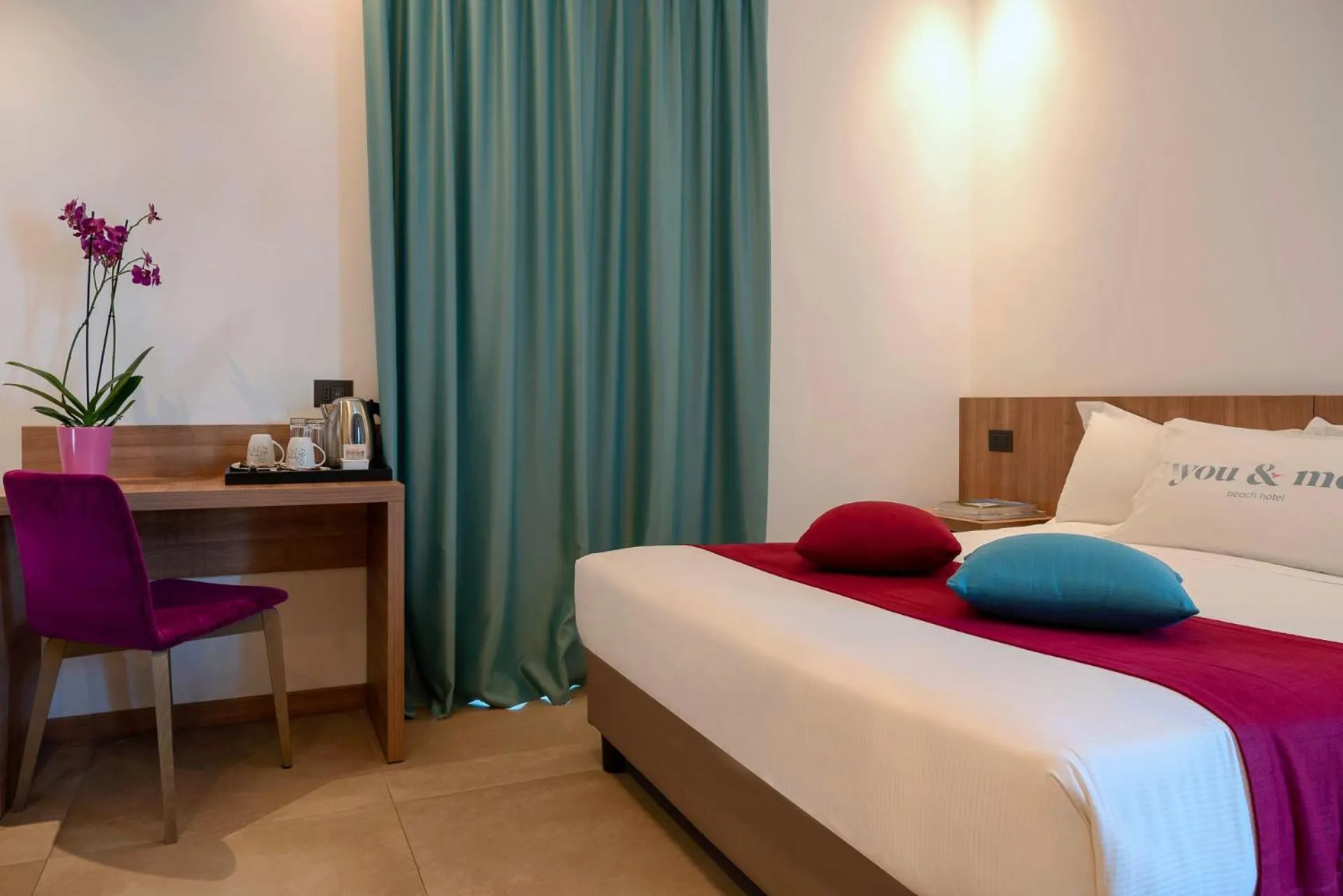 Bed in You & Me Beach Hotel