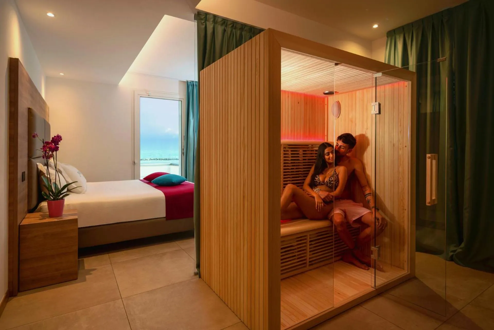 Sauna, Bed in You & Me Beach Hotel