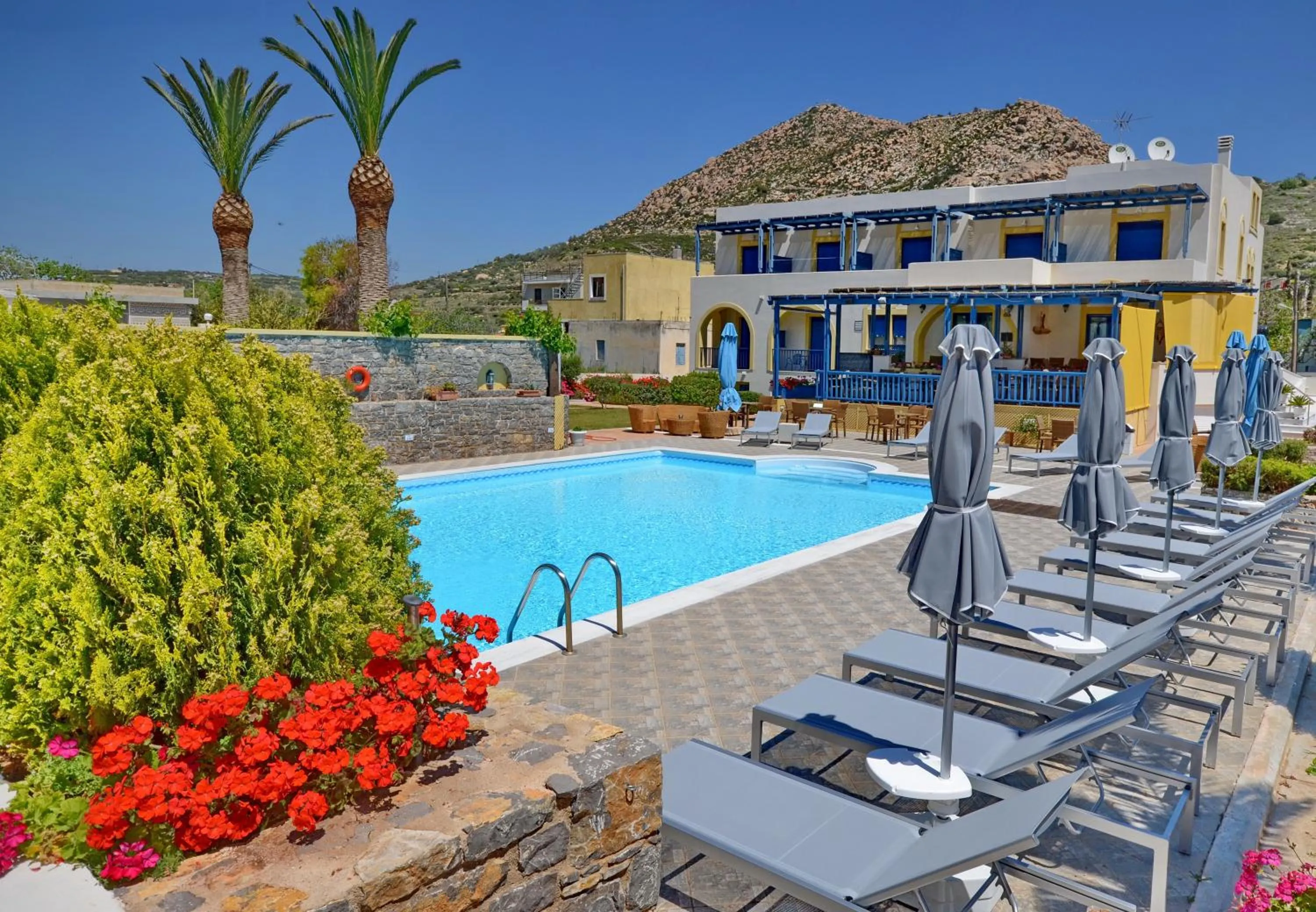 Pool view in Emporios Bay Hotel Chios