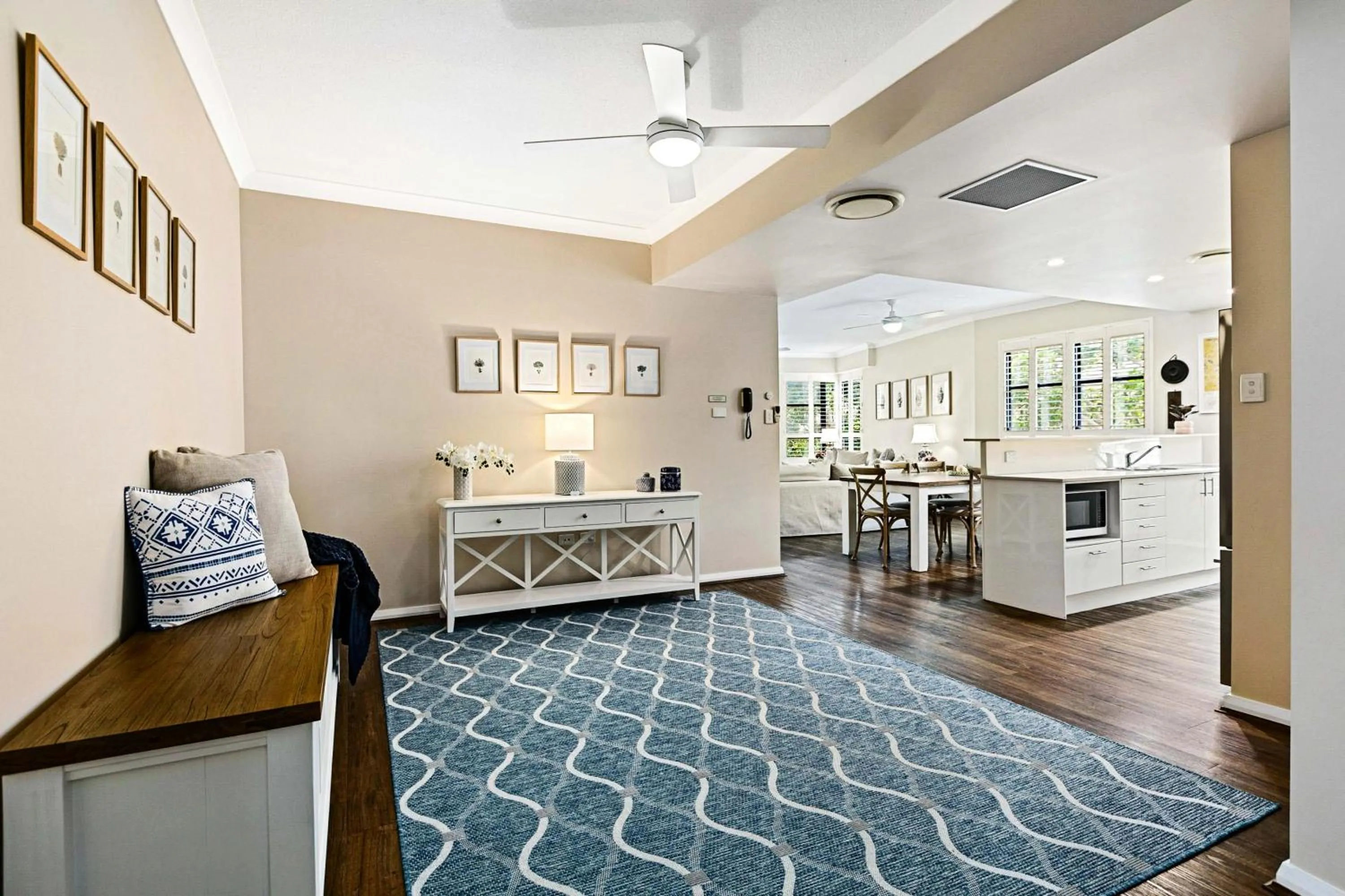 Seating area in The Bay Apartments