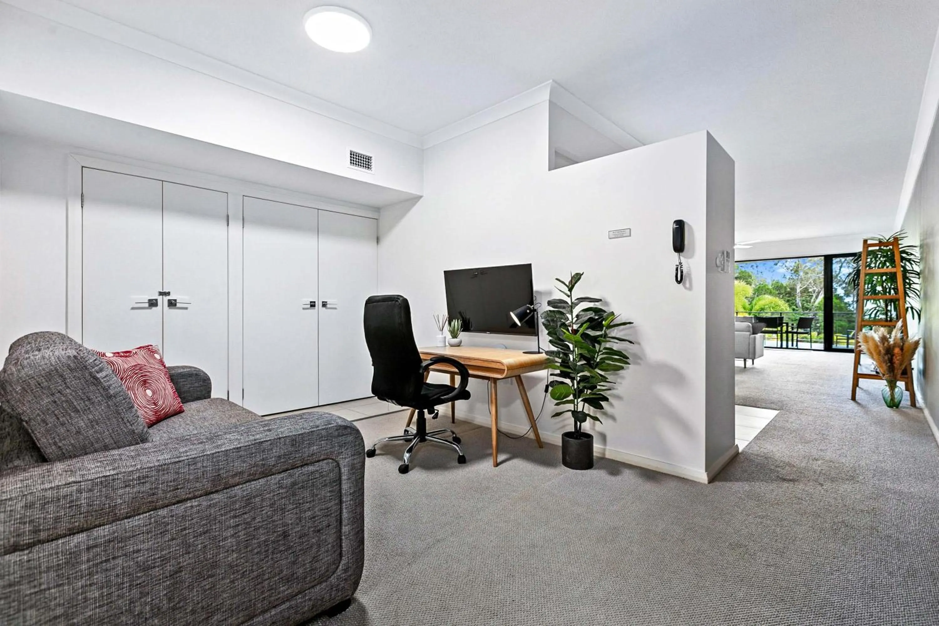 Seating area in The Bay Apartments