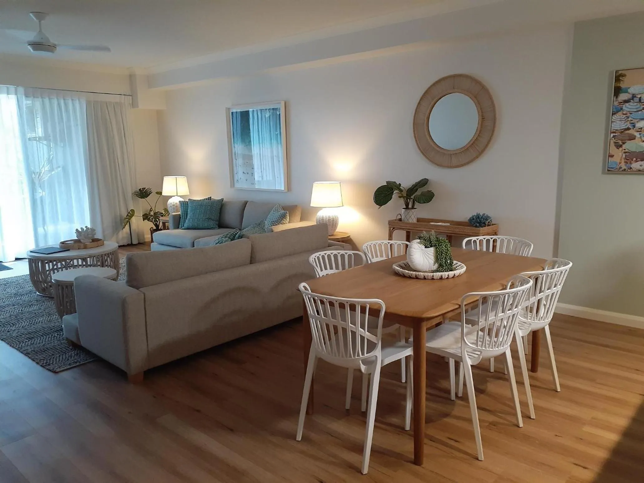 Dining area in The Bay Apartments