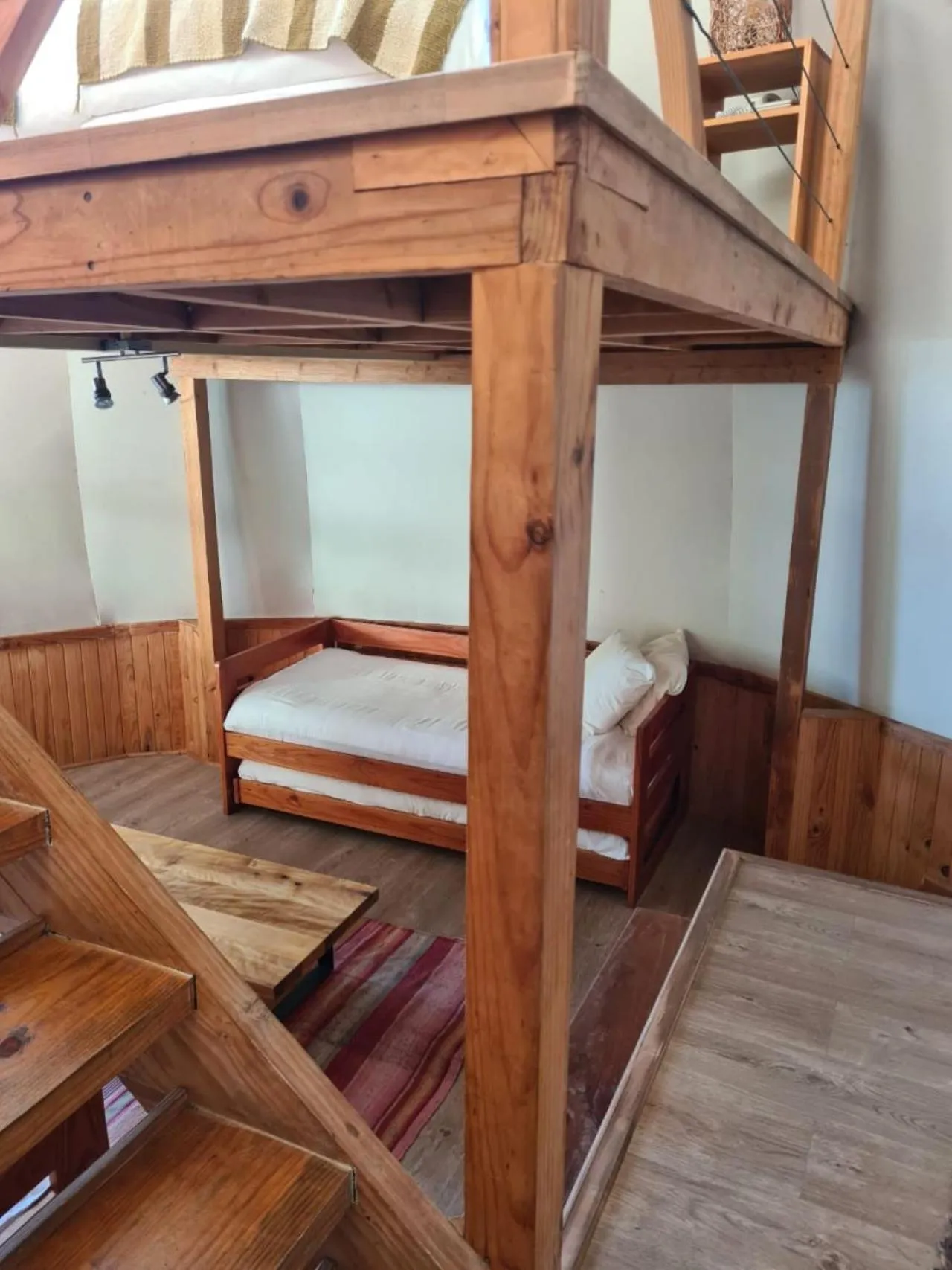 Decorative detail, Bed in Magma Lodge, Pucon